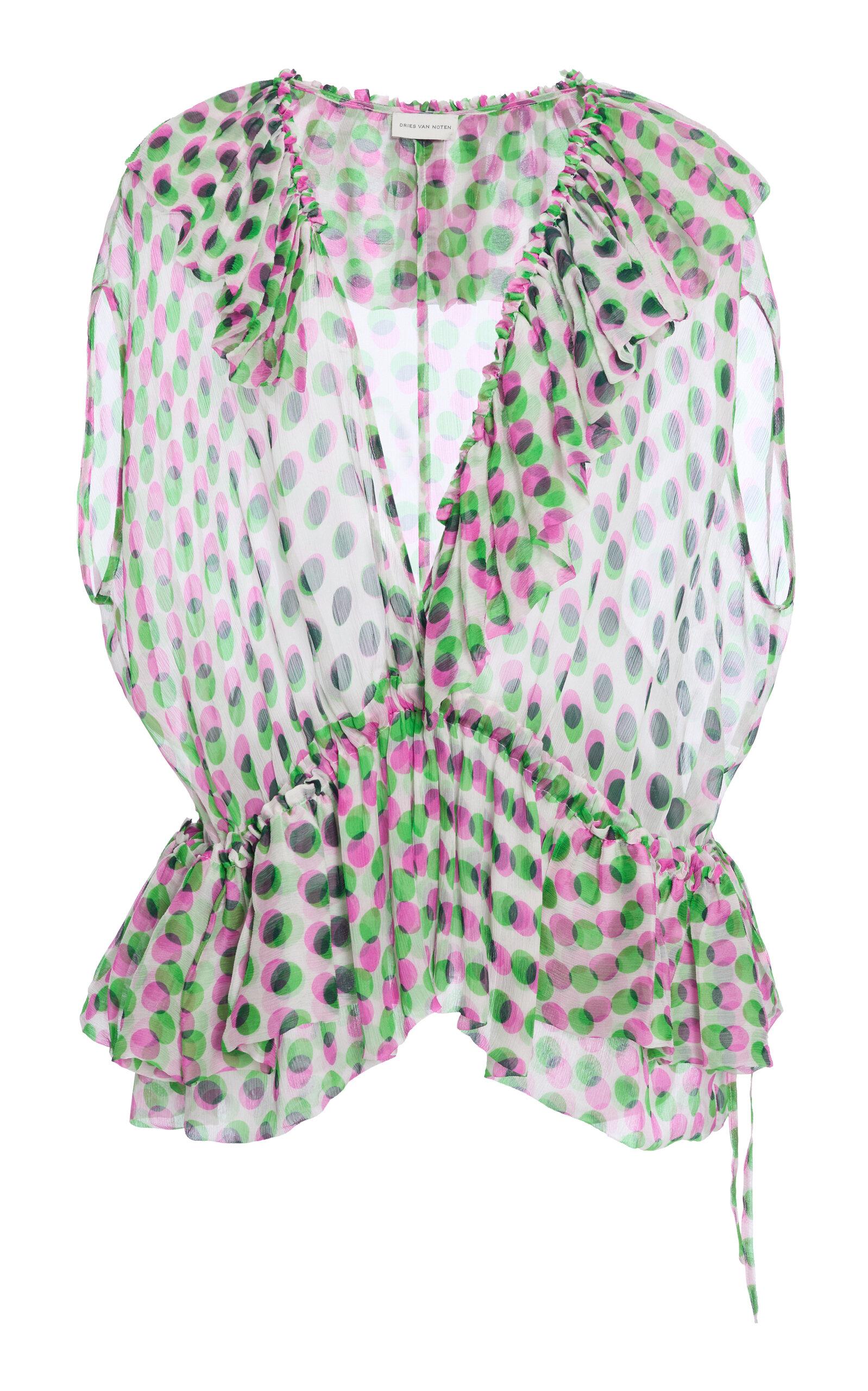 Dries Van Noten Cally Bis Polka-Dot Silk-Creponne Top - Moda Operandi by DRIES VAN NOTEN