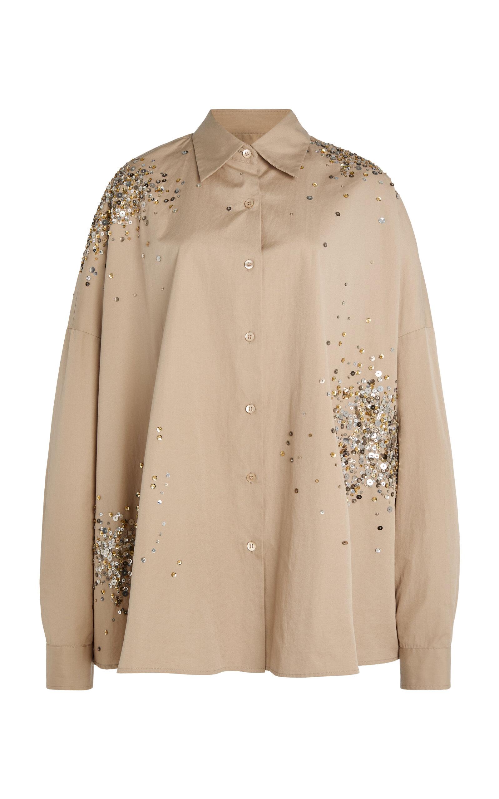 Dries Van Noten Casia Embellished Cotton-Poplin Shirt - Moda Operandi by DRIES VAN NOTEN