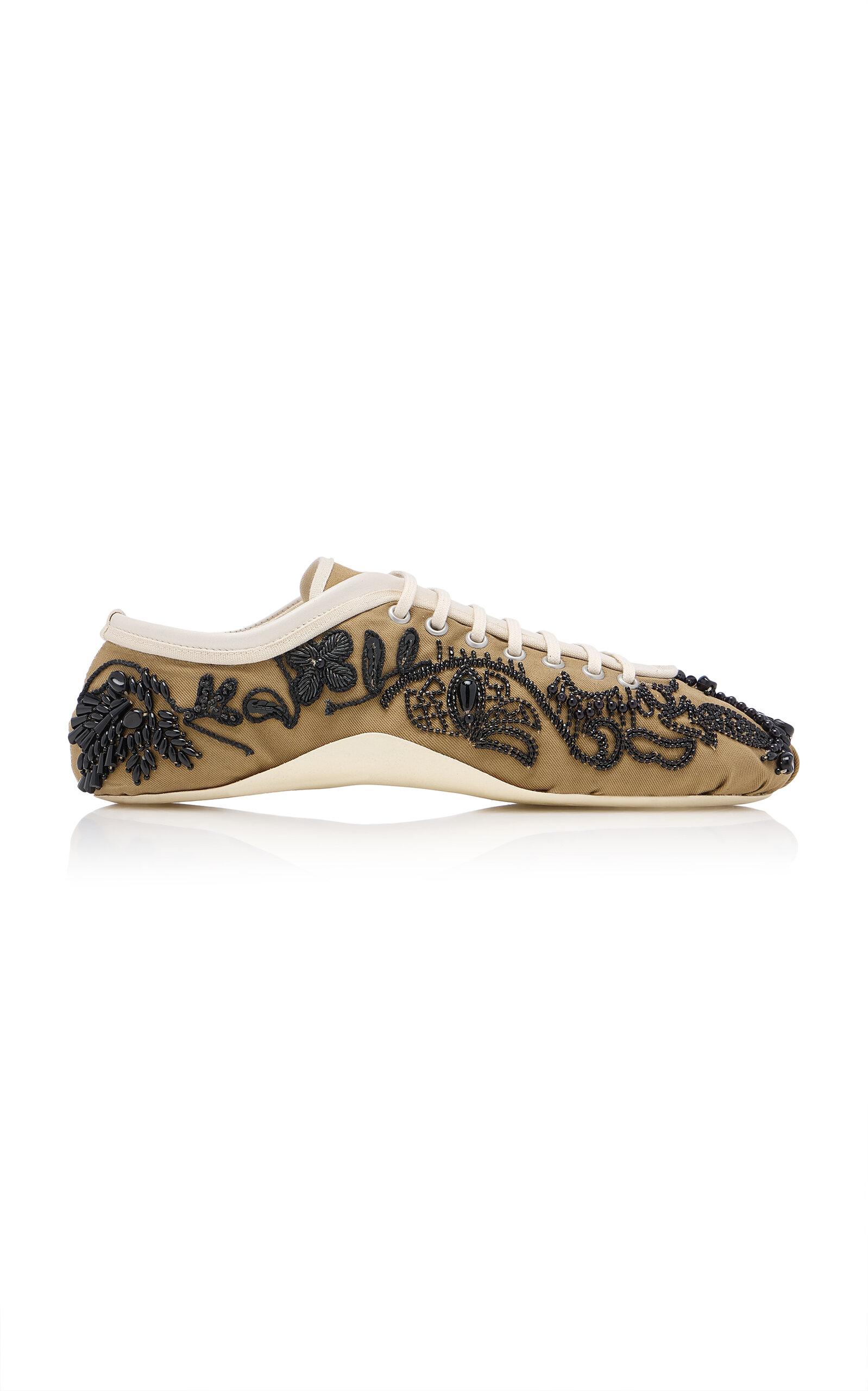 Dries Van Noten Embroidered Twill Ballerina Sneaker - Moda Operandi by DRIES VAN NOTEN