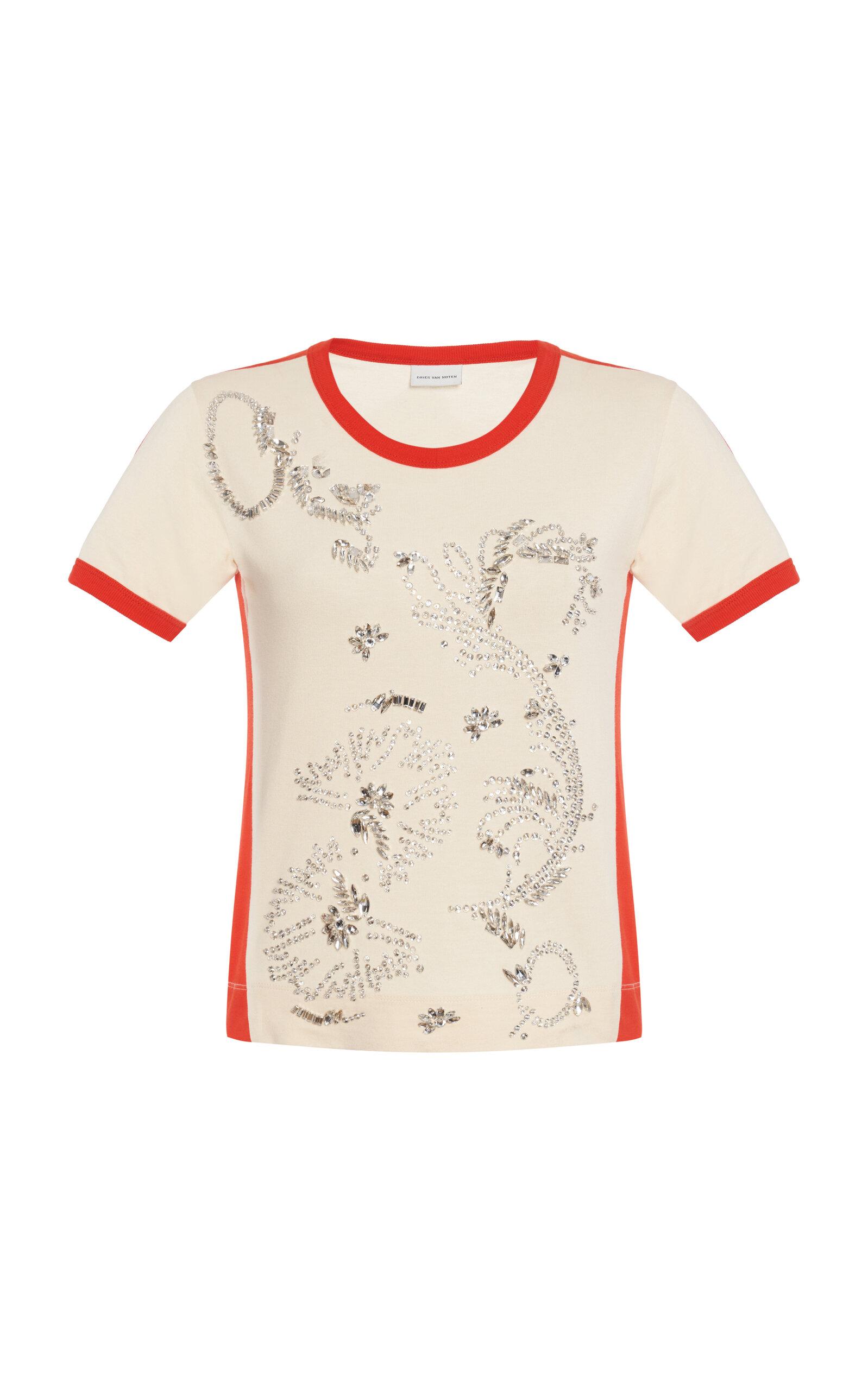 Dries Van Noten Hental Embellished Cotton-Jersey T-Shirt - Moda Operandi by DRIES VAN NOTEN