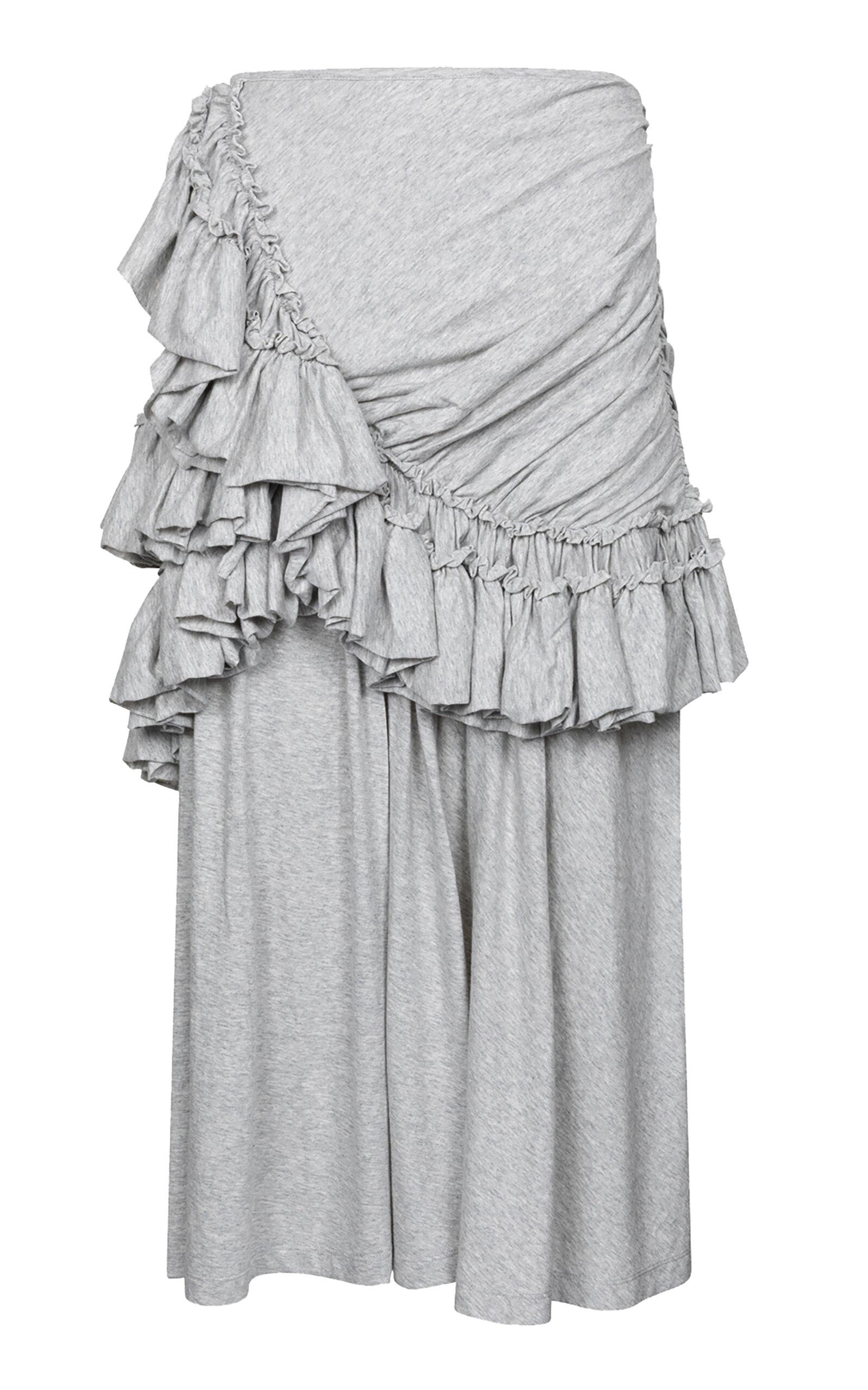 Dries Van Noten Humairah Ruffled Cotton-Jersey Midi Skirt - Moda Operandi by DRIES VAN NOTEN