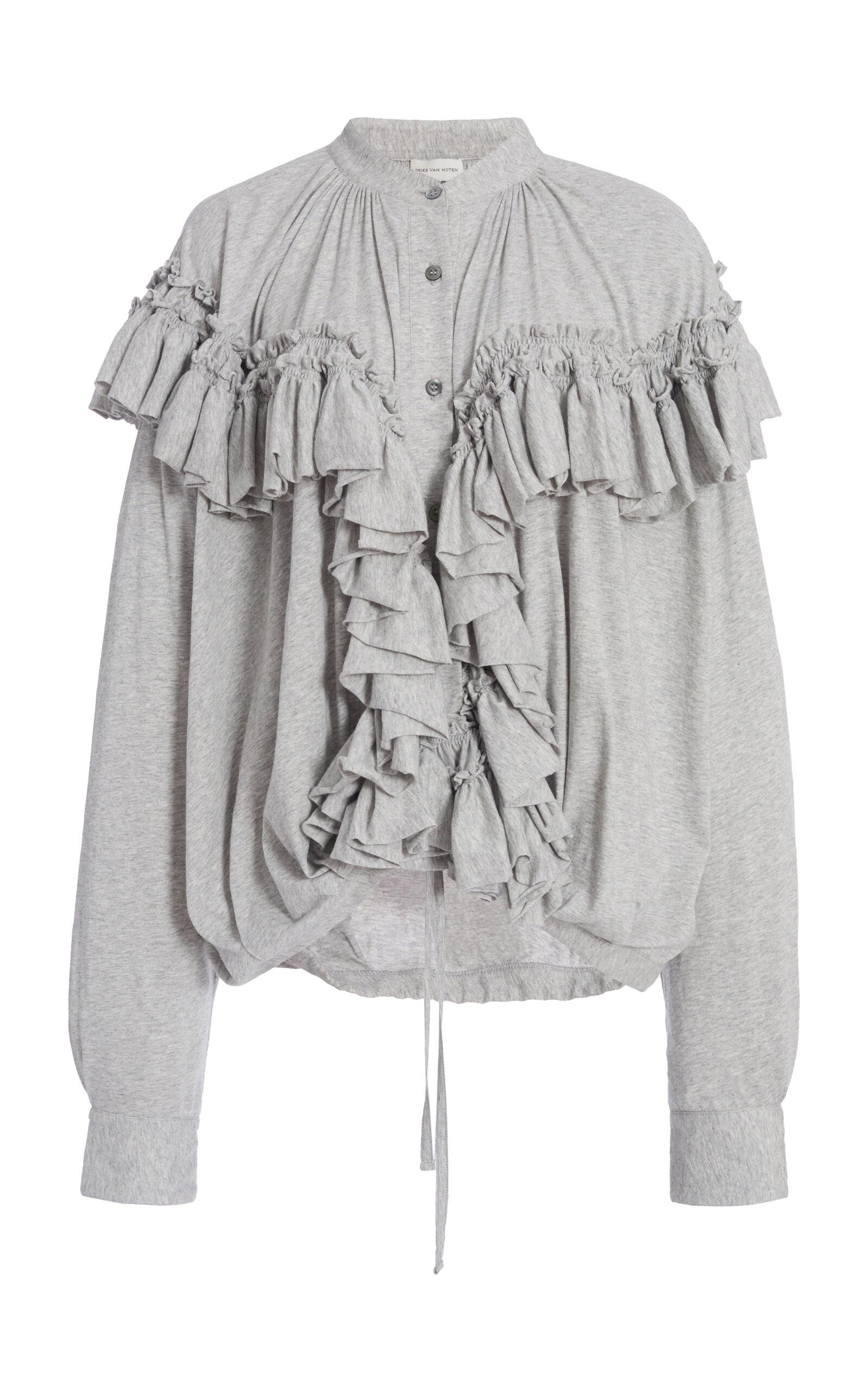 Dries Van Noten Hunver Ruffled Cotton-Jersey Top - Moda Operandi by DRIES VAN NOTEN