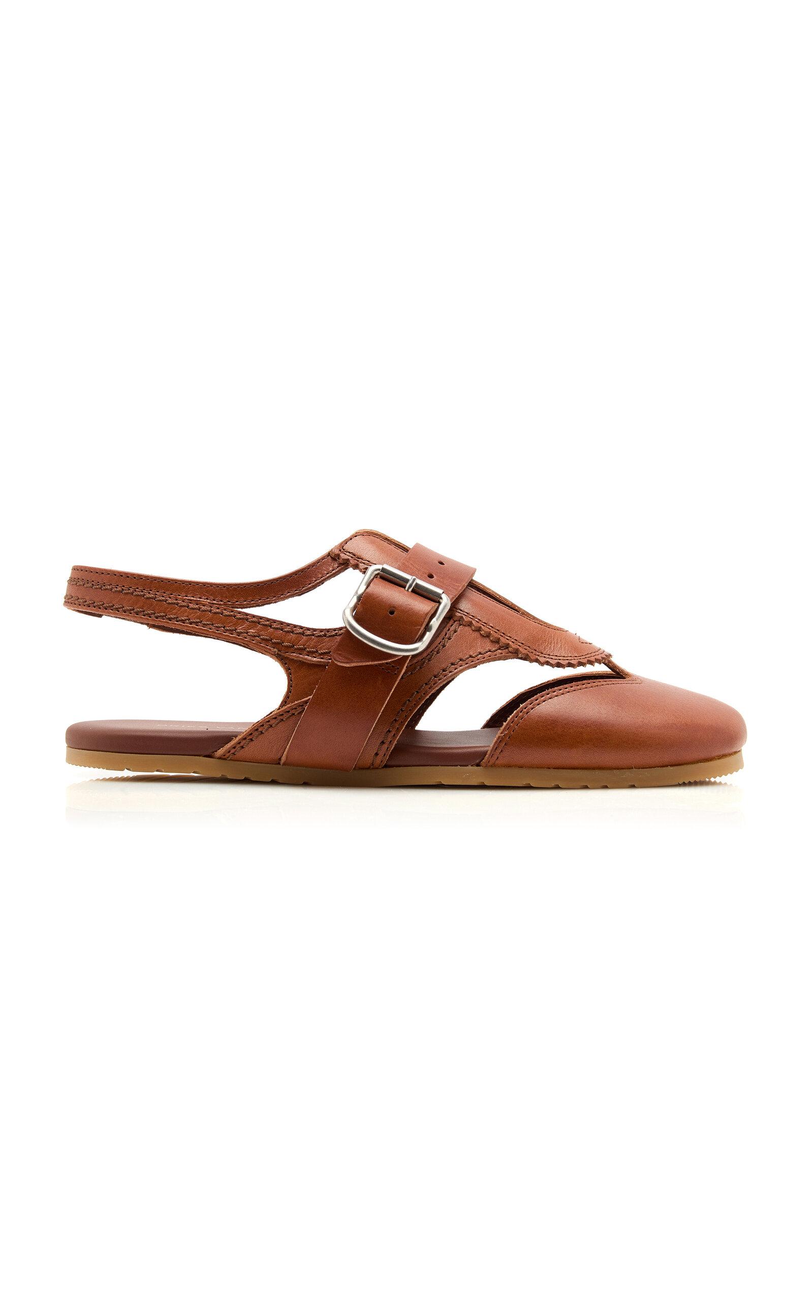 Dries Van Noten Leather Slingback Flats - Moda Operandi by DRIES VAN NOTEN