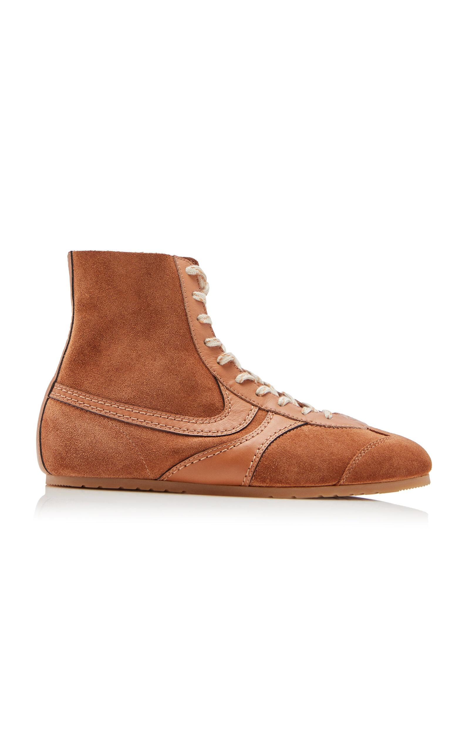 Dries Van Noten Leather-Trimmed Suede Sneakers - Moda Operandi by DRIES VAN NOTEN