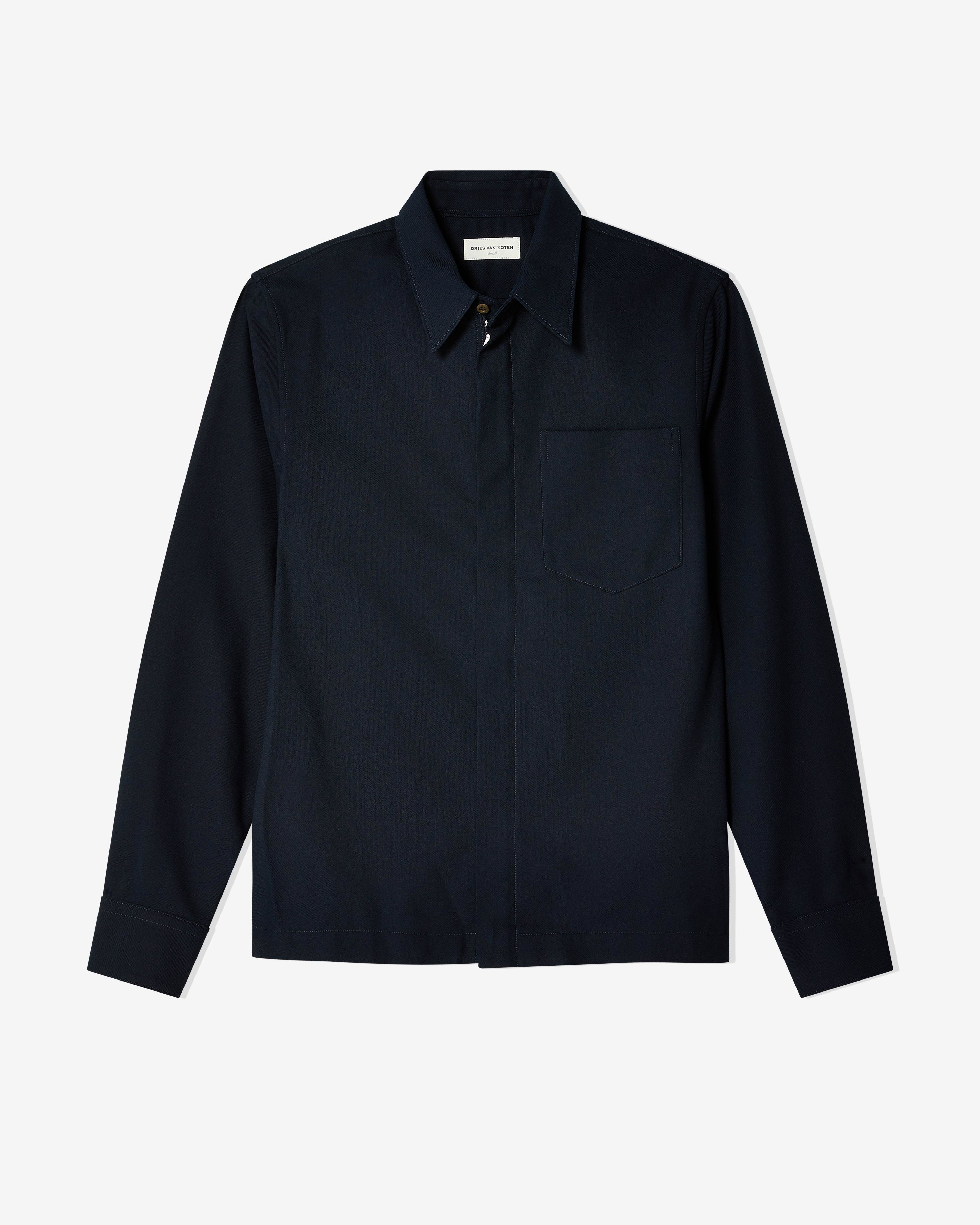 Dries Van Noten - Men's Corran Shirt - (Navy) by DRIES VAN NOTEN