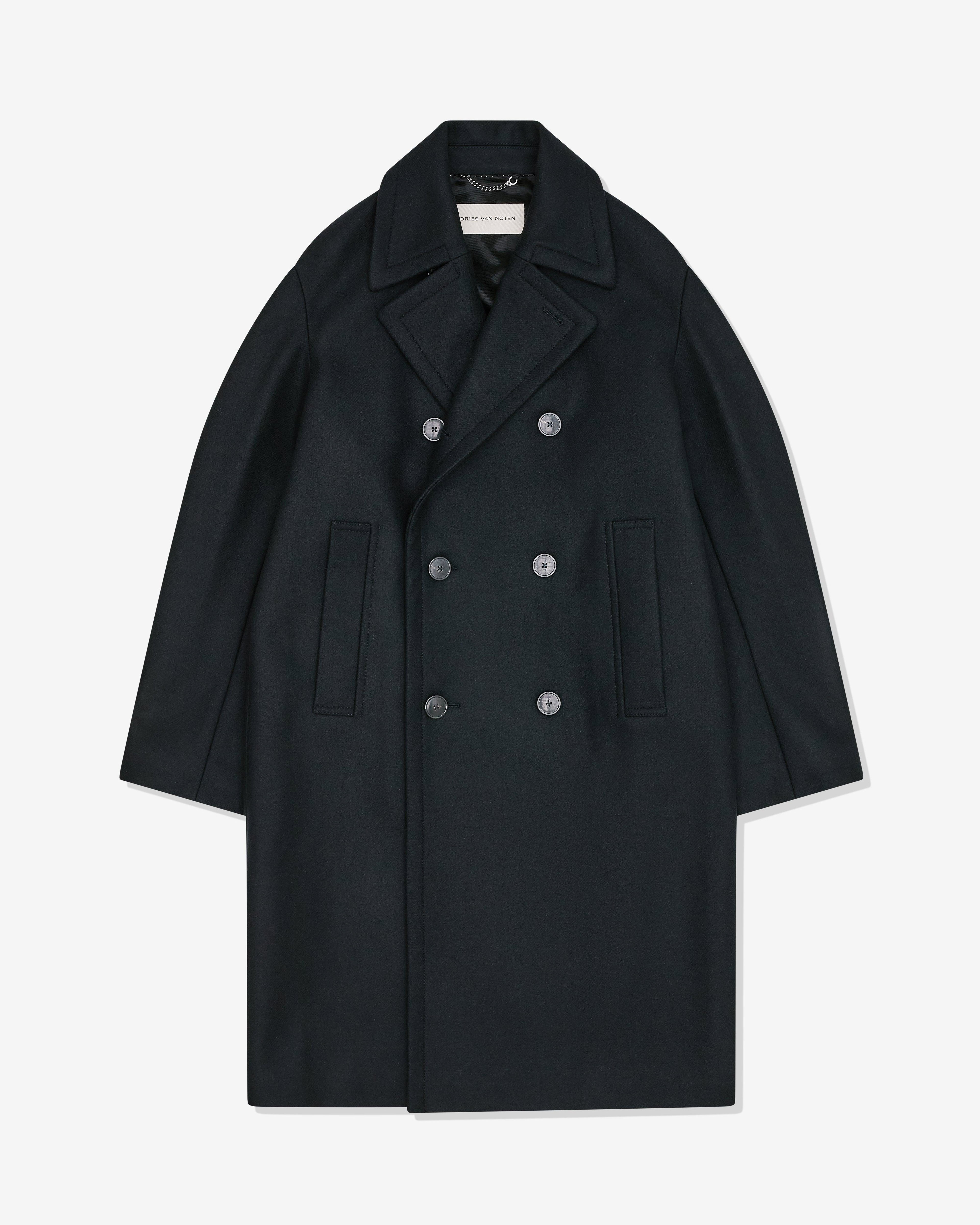 Dries Van Noten - Men’s Double Breasted Wool Coat - (Black) by DRIES VAN NOTEN