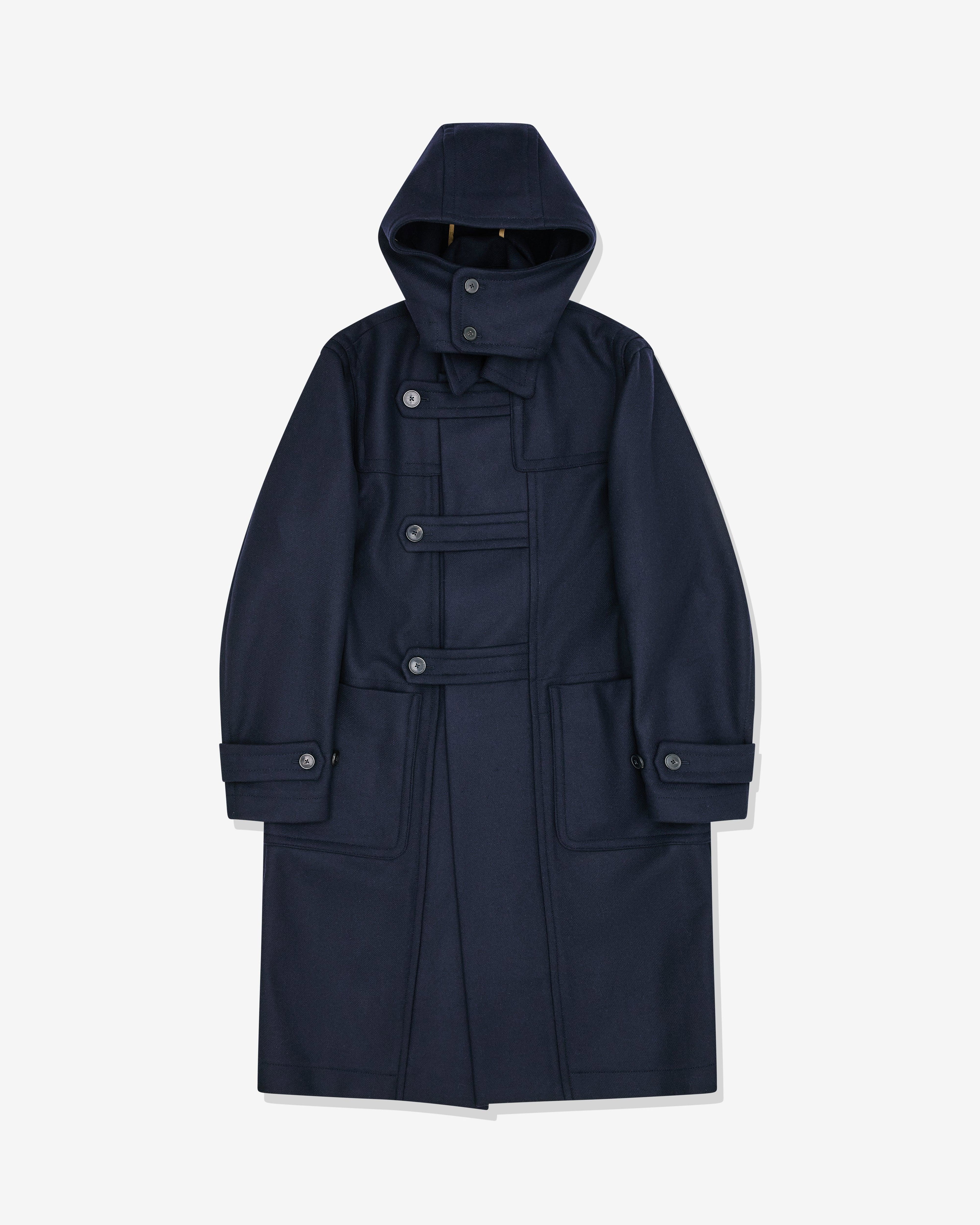Dries Van Noten - Men’s Hooded Wool Coat - (Navy) by DRIES VAN NOTEN