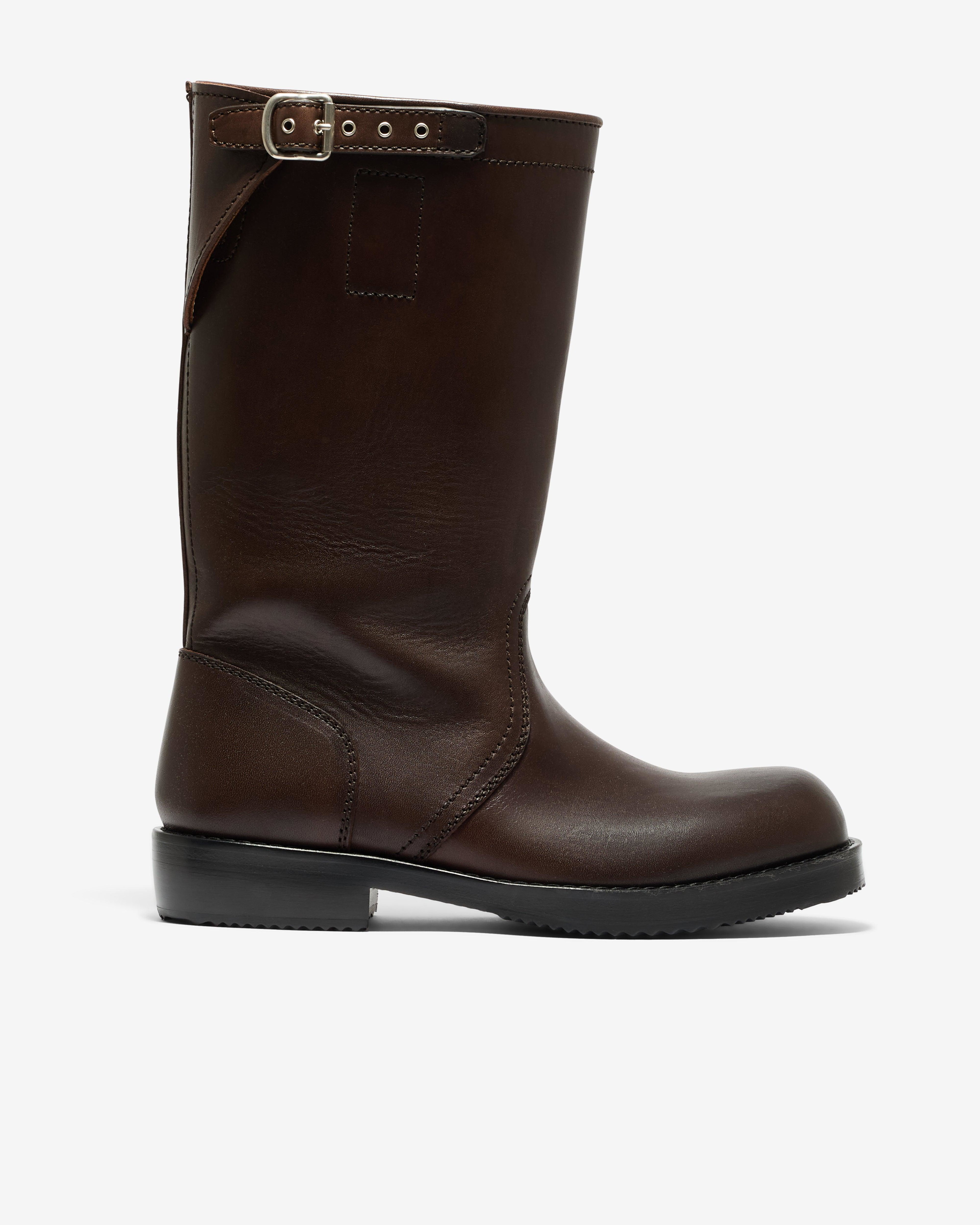 Dries Van Noten - Men’s Leather Biker Boots - (Dark Brown) by DRIES VAN NOTEN