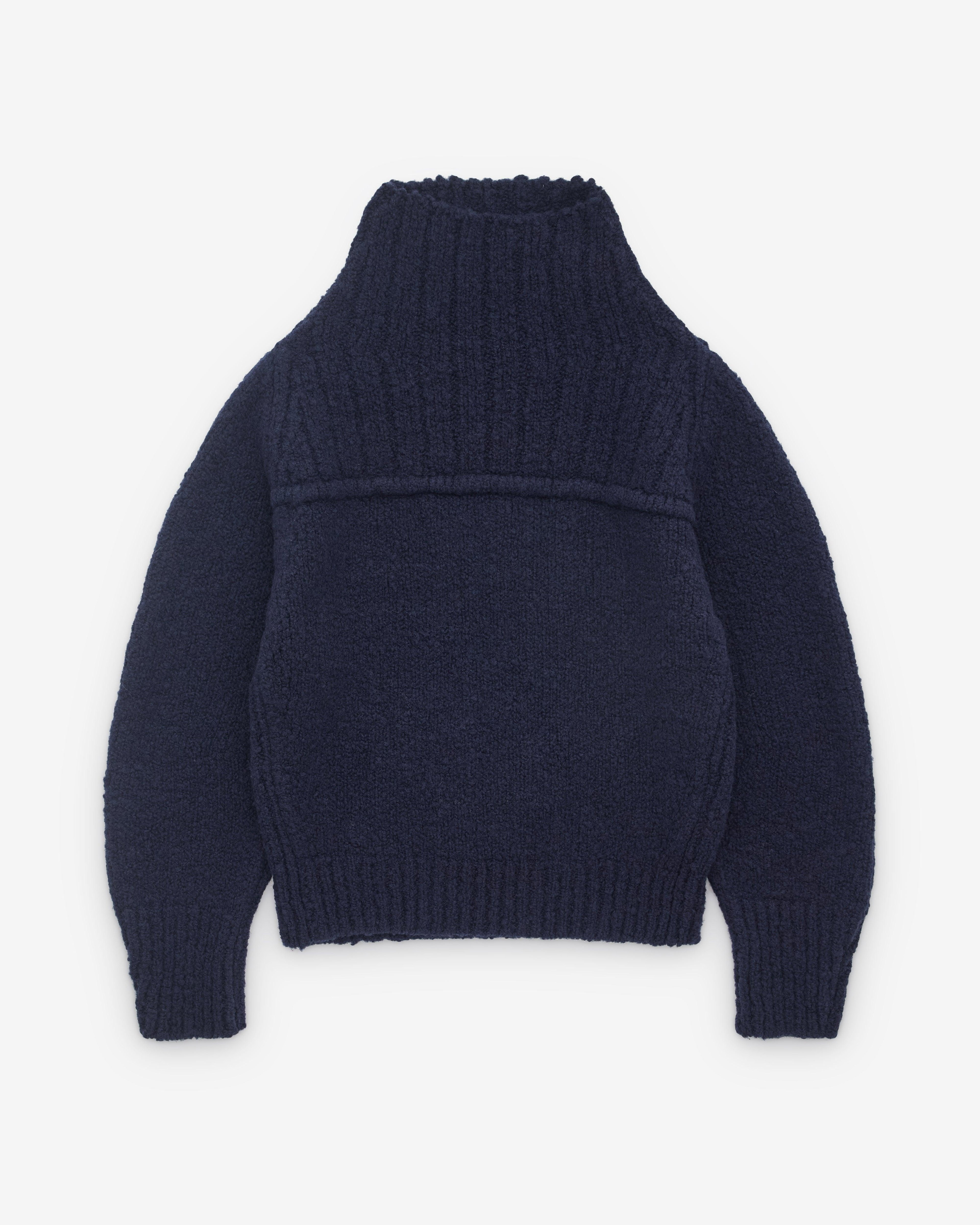 Dries Van Noten - Men’s Oversized Wool Sweater - (Navy) by DRIES VAN NOTEN