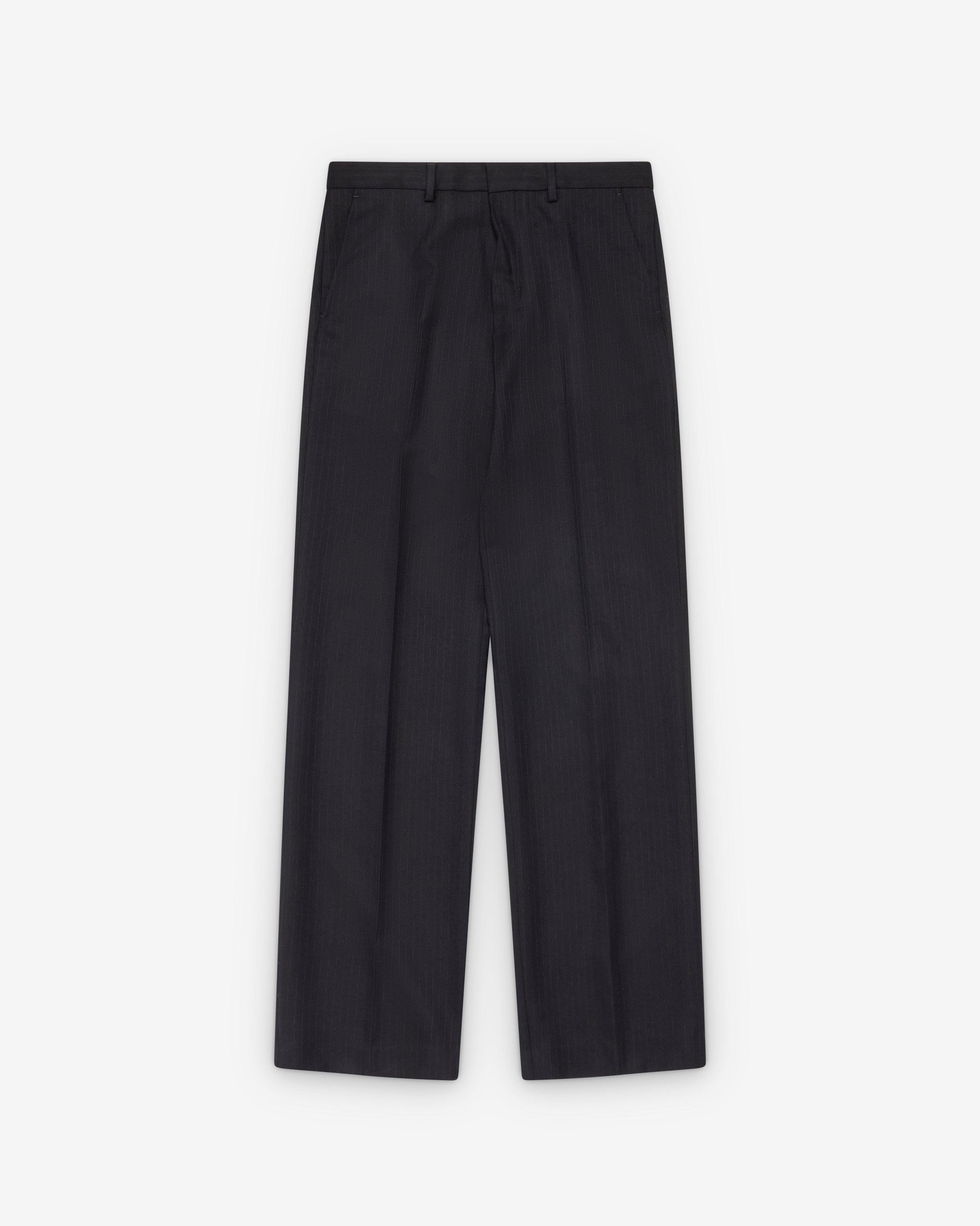 Dries Van Noten - Men's Pleated Pin Stripe Trousers - (Navy) by DRIES VAN NOTEN