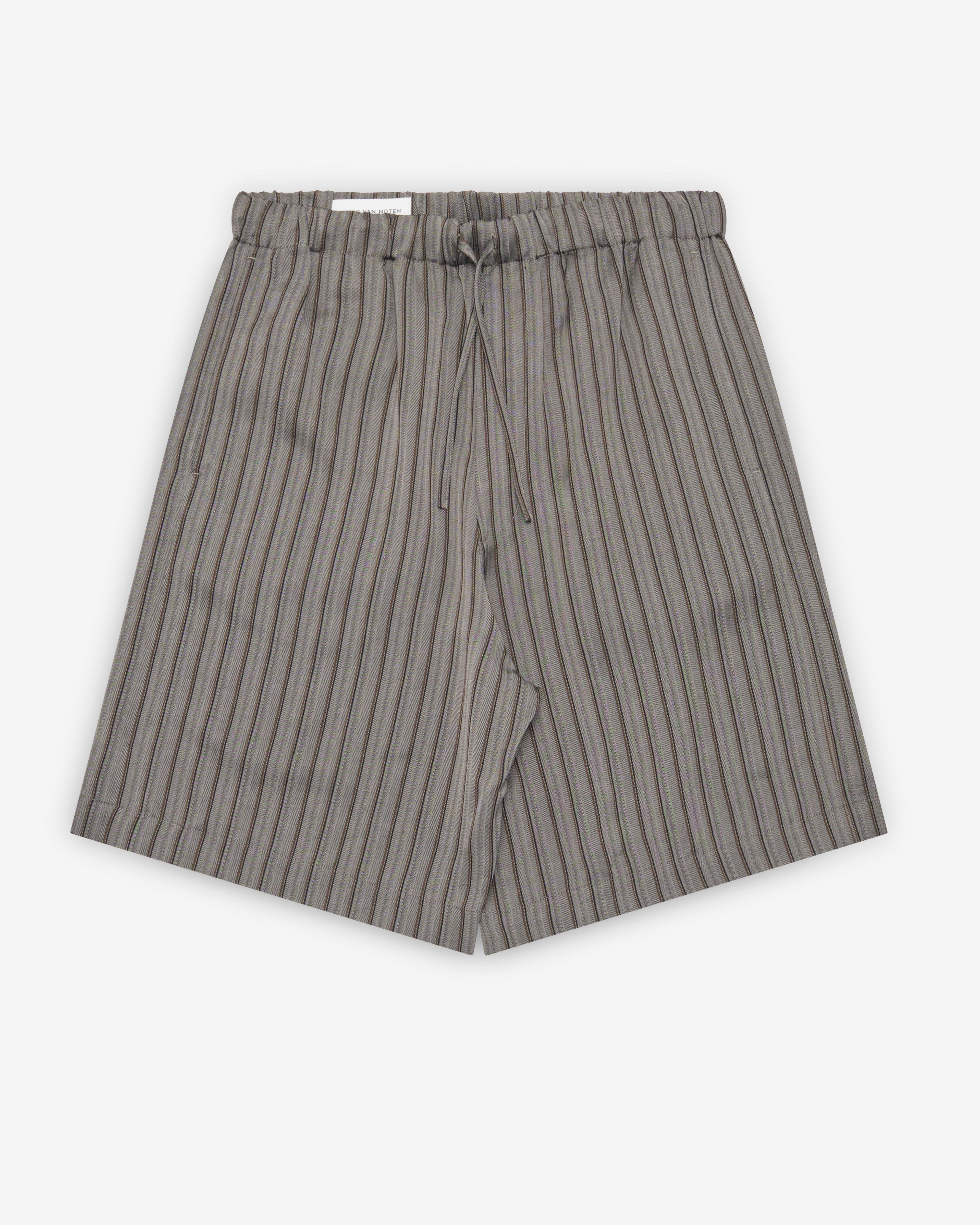 Dries Van Noten - Men's Striped Shorts - (Grey) by DRIES VAN NOTEN