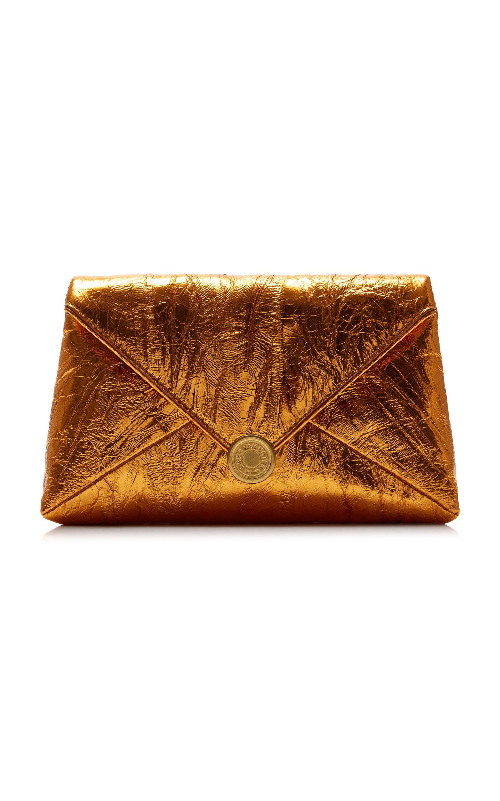 Dries Van Noten Metallic Leather Clutch - Moda Operandi by DRIES VAN NOTEN