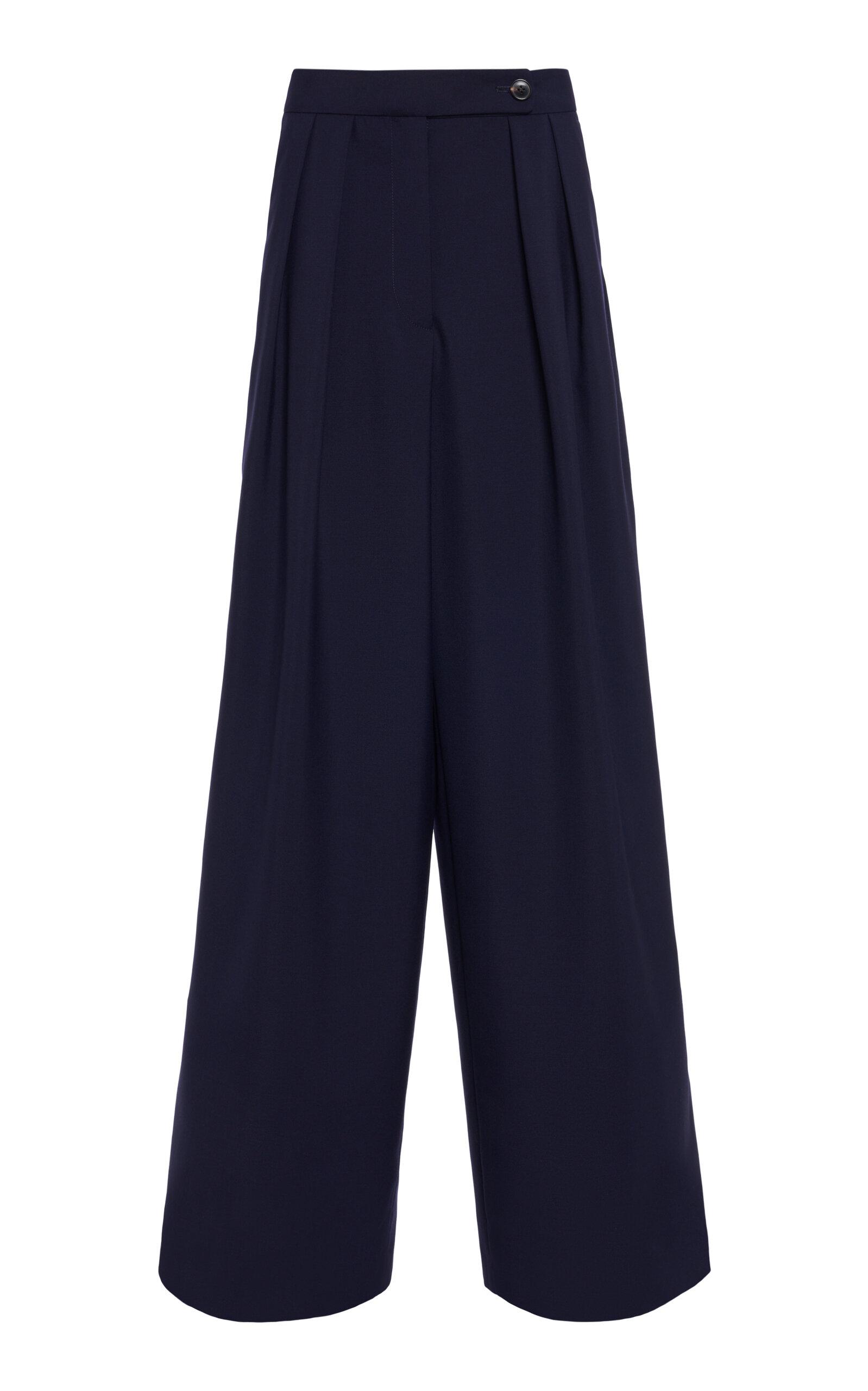Dries Van Noten Pamplona Pleated Wool-Mohair Twill Wide-Leg Pants - Moda Operandi by DRIES VAN NOTEN