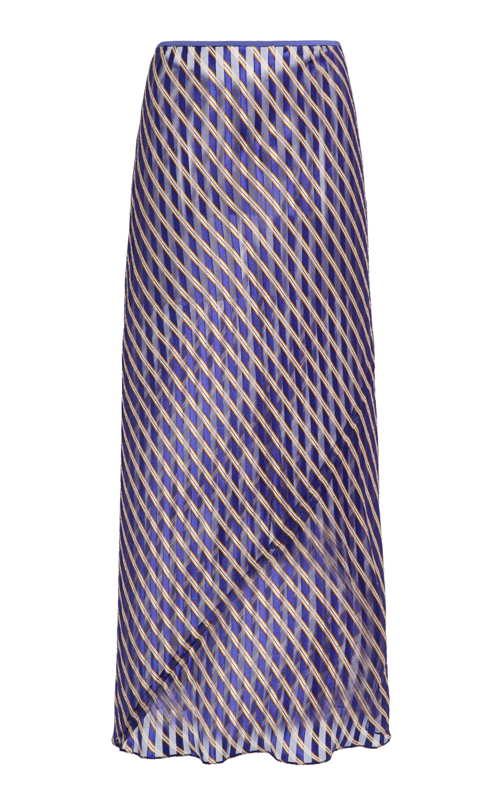 Dries Van Noten Sati Diagonal-Striped Satin Skirt - Moda Operandi by DRIES VAN NOTEN