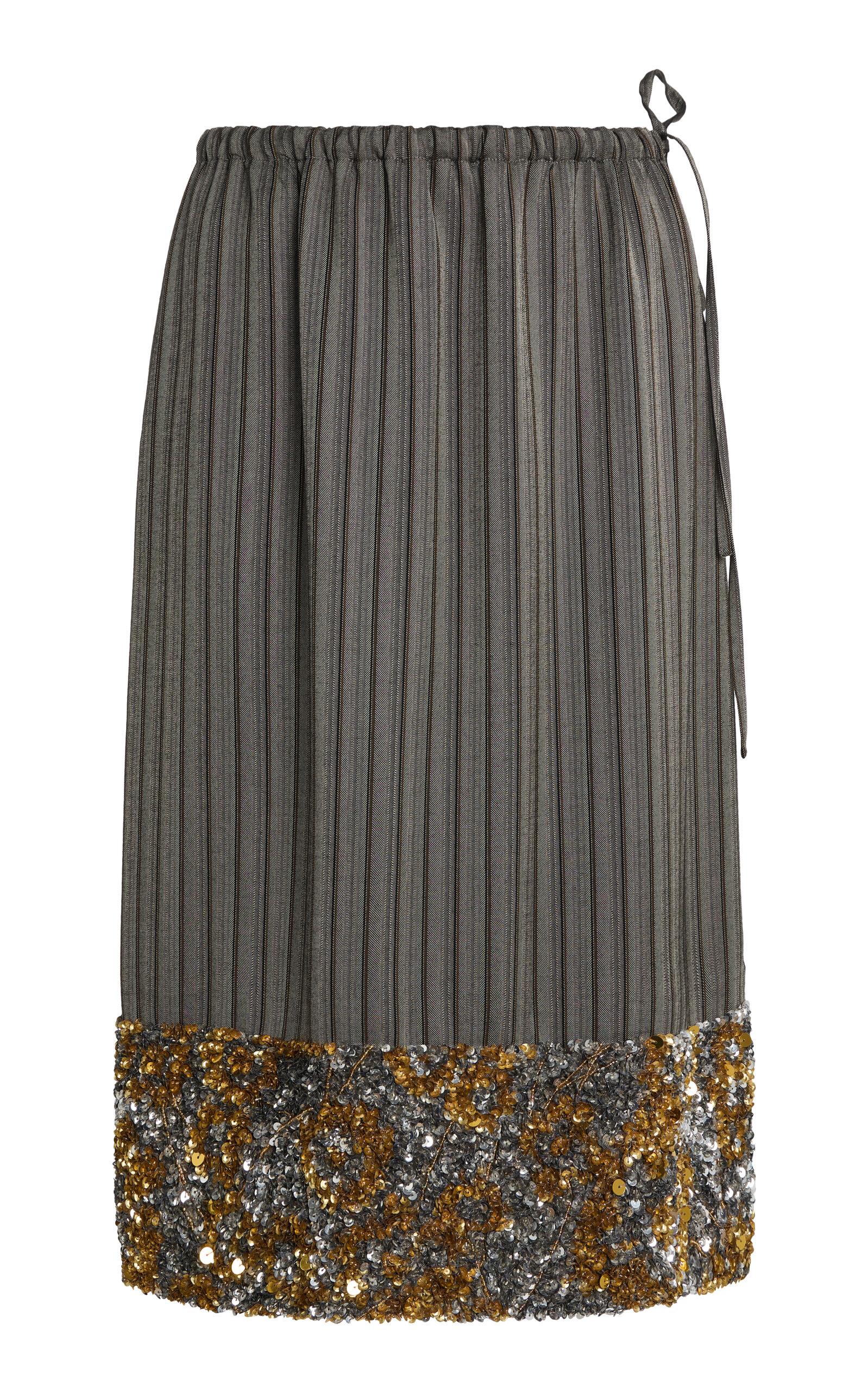Dries Van Noten Scotts Embellished Twill Knee-Length Skirt - Moda Operandi by DRIES VAN NOTEN