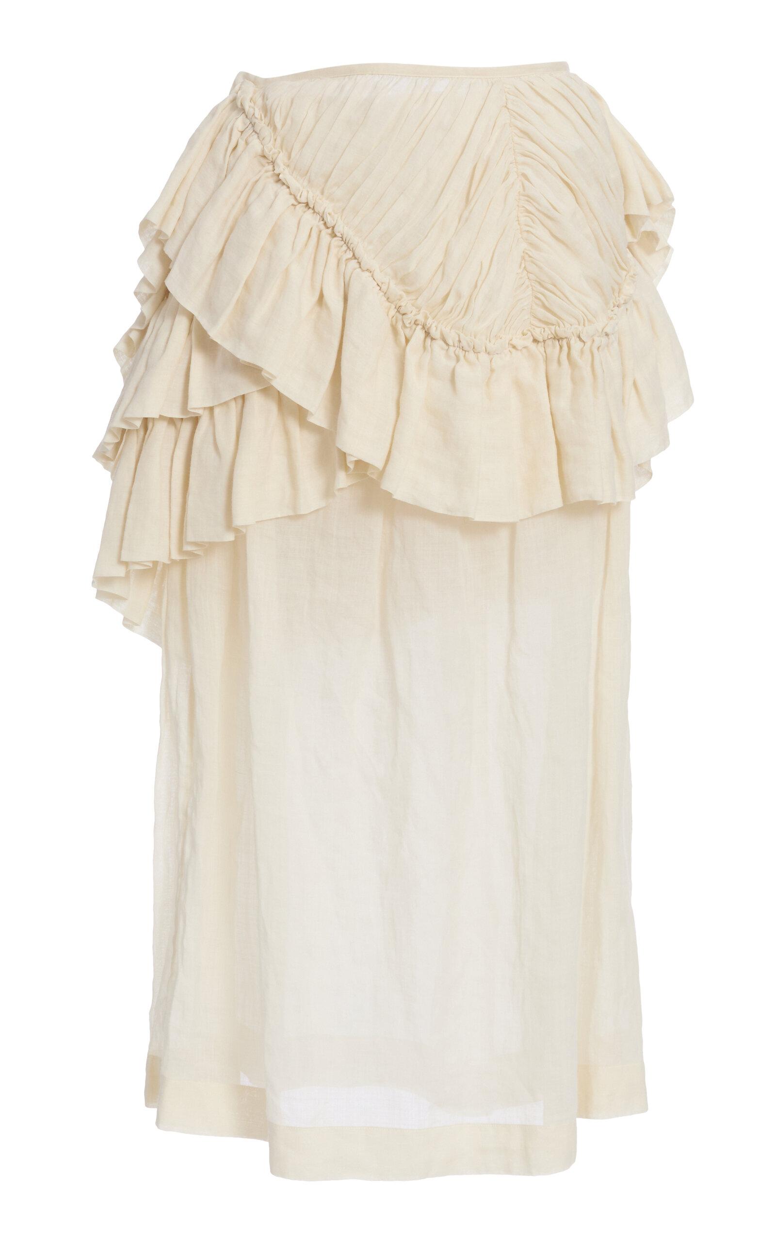Dries Van Noten Shelby Ruffled Mousseline-Ramie Mini Skirt - Moda Operandi by DRIES VAN NOTEN