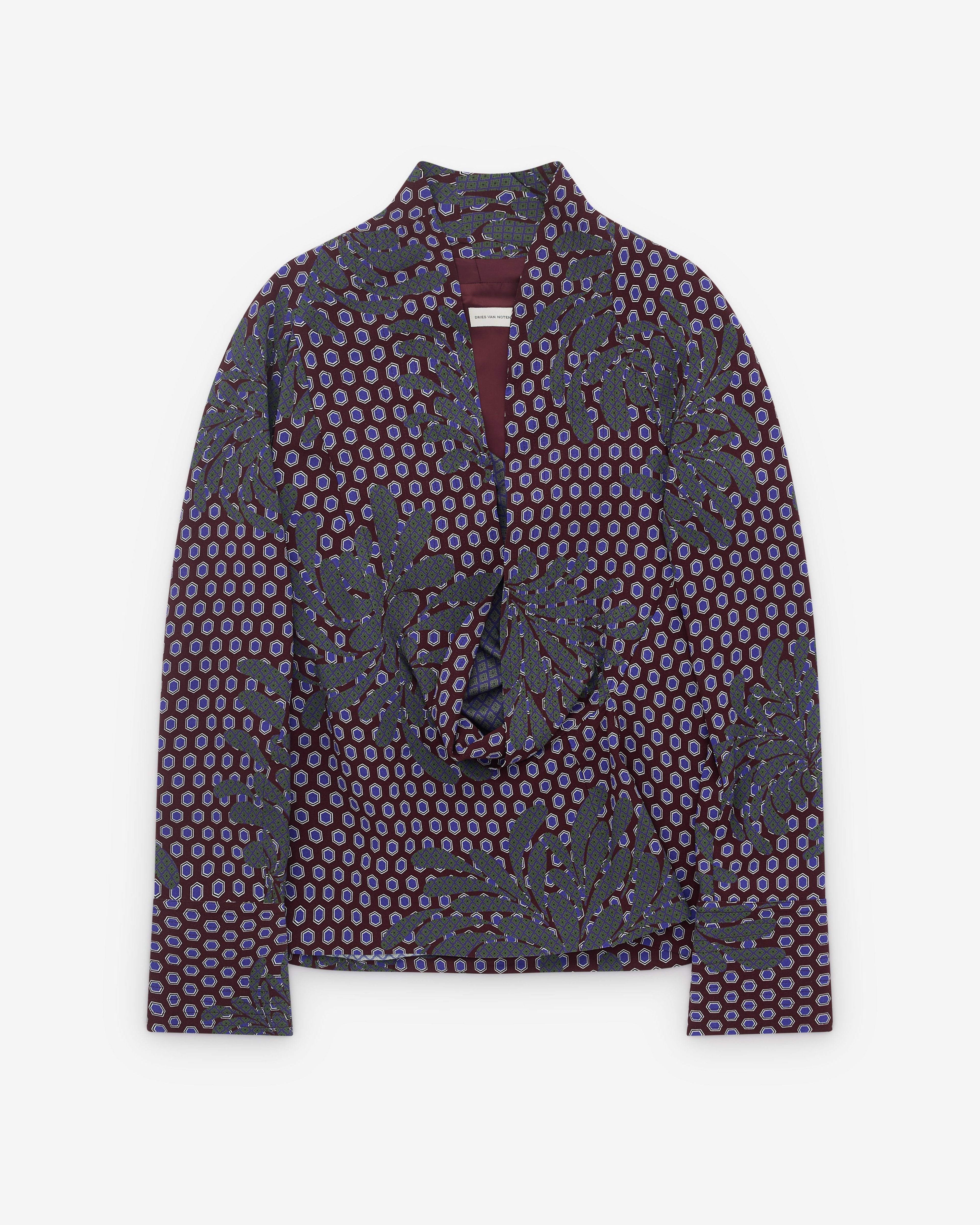 Dries Van Noten - Women’s Collarless Shirt - (Multi) by DRIES VAN NOTEN