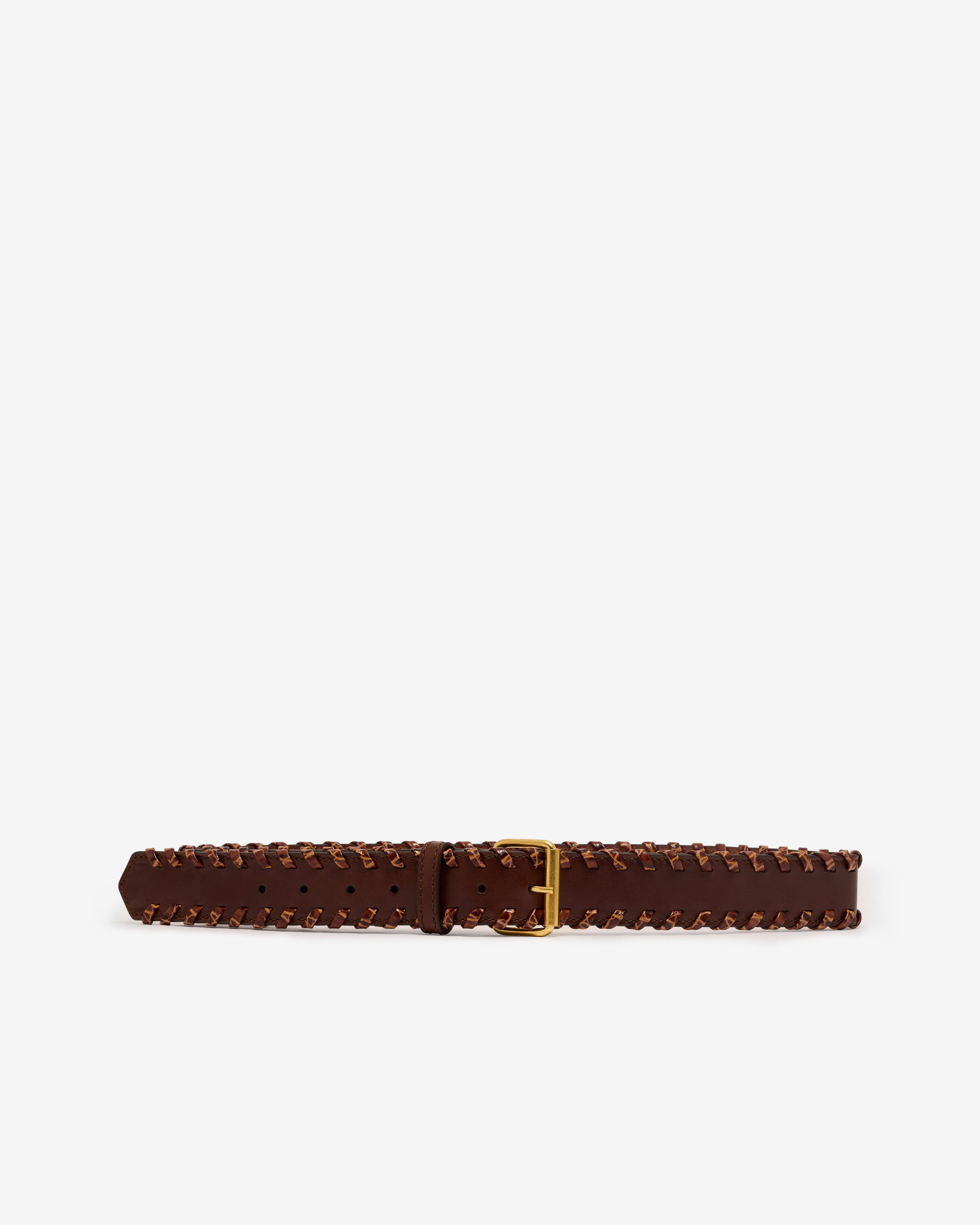 Dries Van Noten - Women’s Embellished Leather Belt - (Tan) by DRIES VAN NOTEN