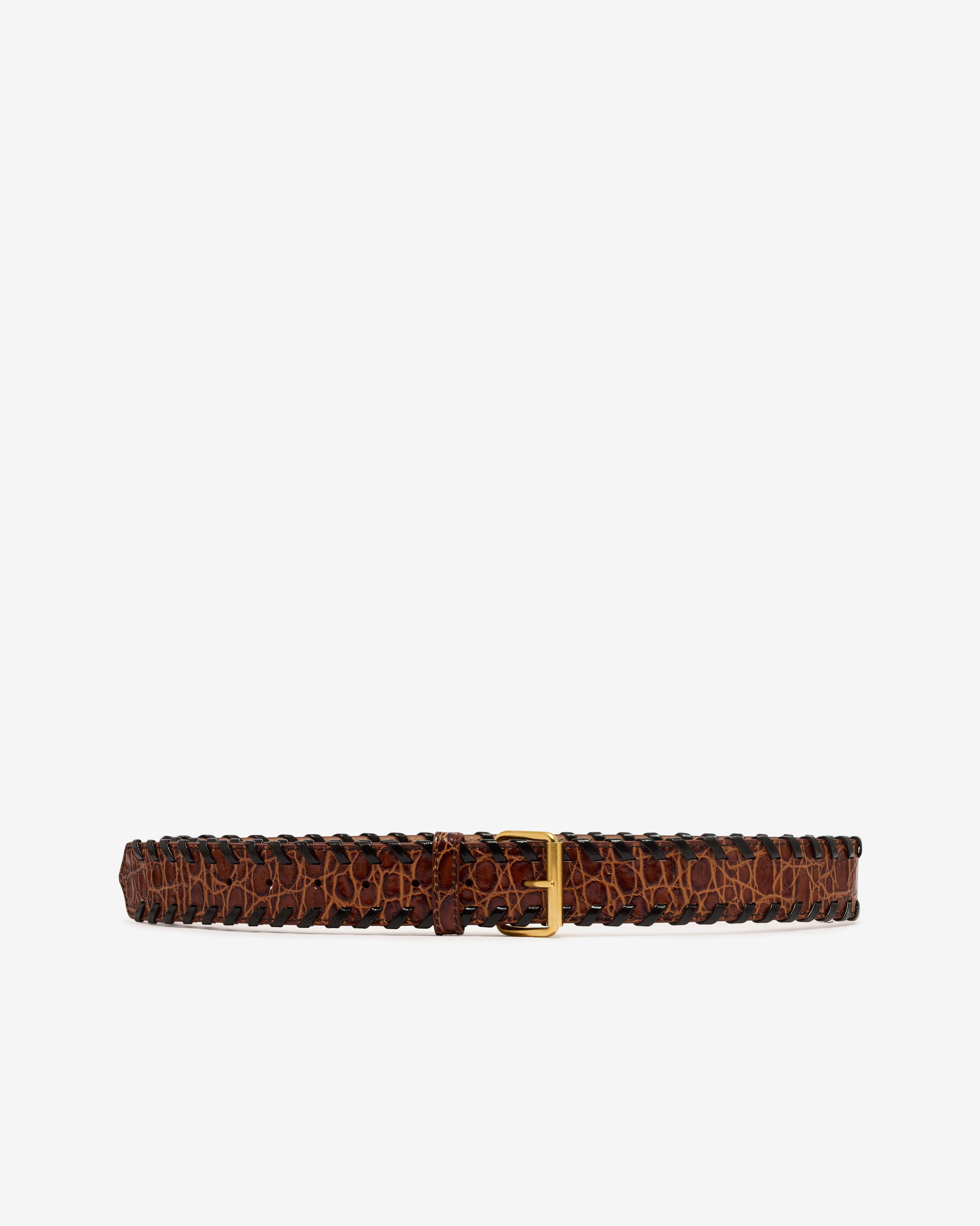 Dries Van Noten - Women’s Embellished Leather Belt - (Tan) by DRIES VAN NOTEN Dries Van Noten - Women’s Embellished Leather Belt - (Tan) by DRIES VAN NOTEN