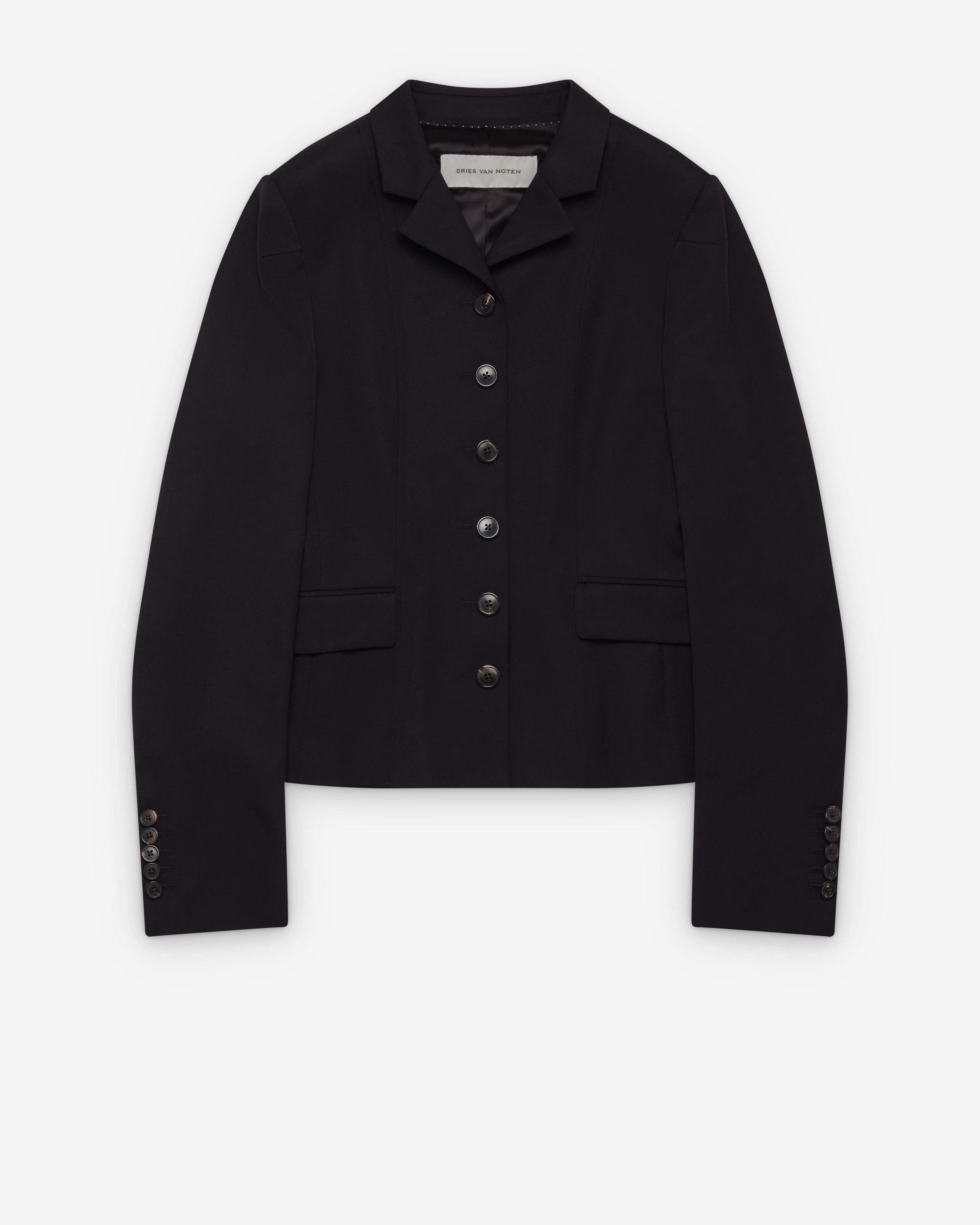 Dries Van Noten - Women's Fitted Scuba Blazer - (Black) by DRIES VAN NOTEN