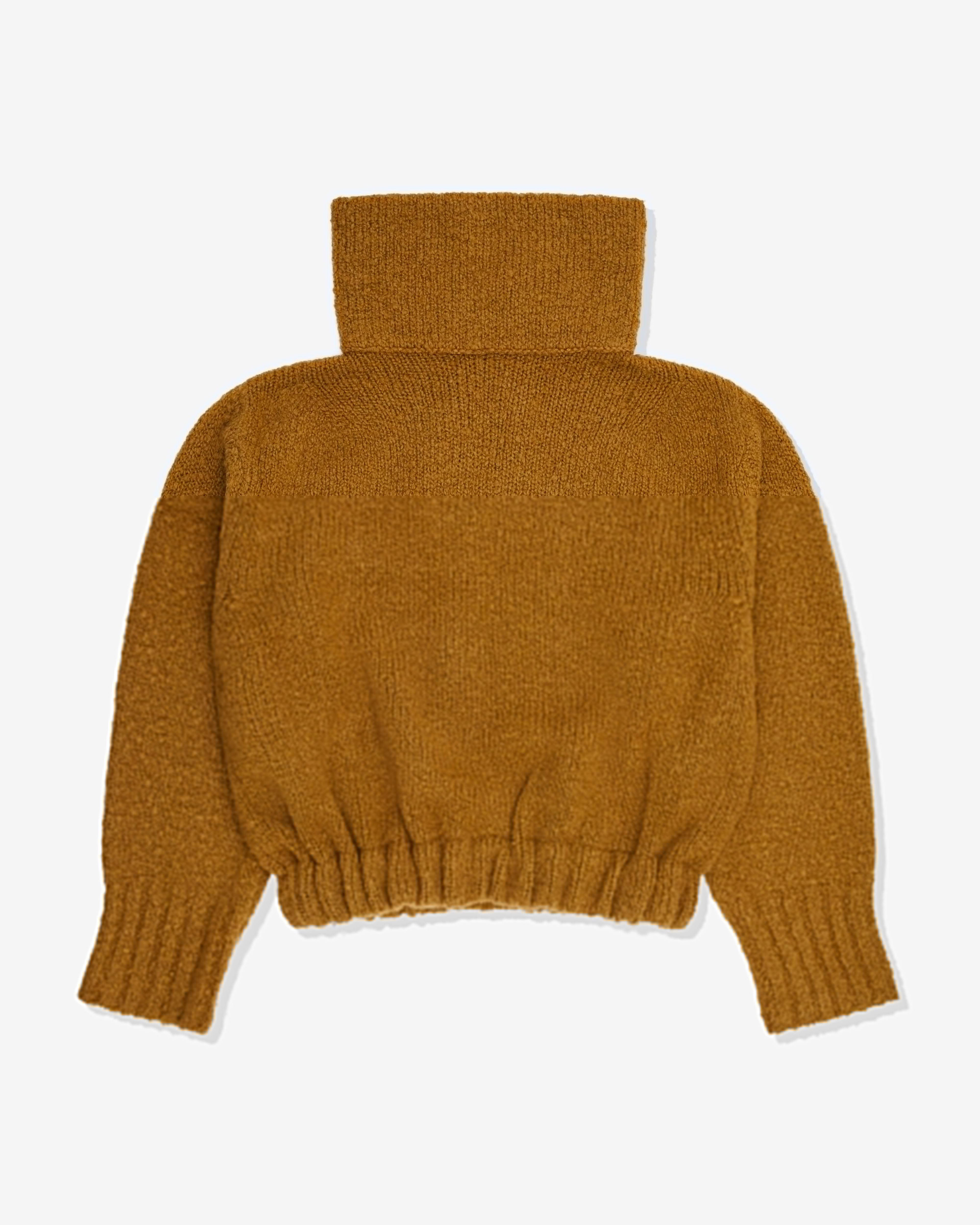 Dries Van Noten - Women's Funnel Neck Gathered Hem Sweater - (Camel) by DRIES VAN NOTEN