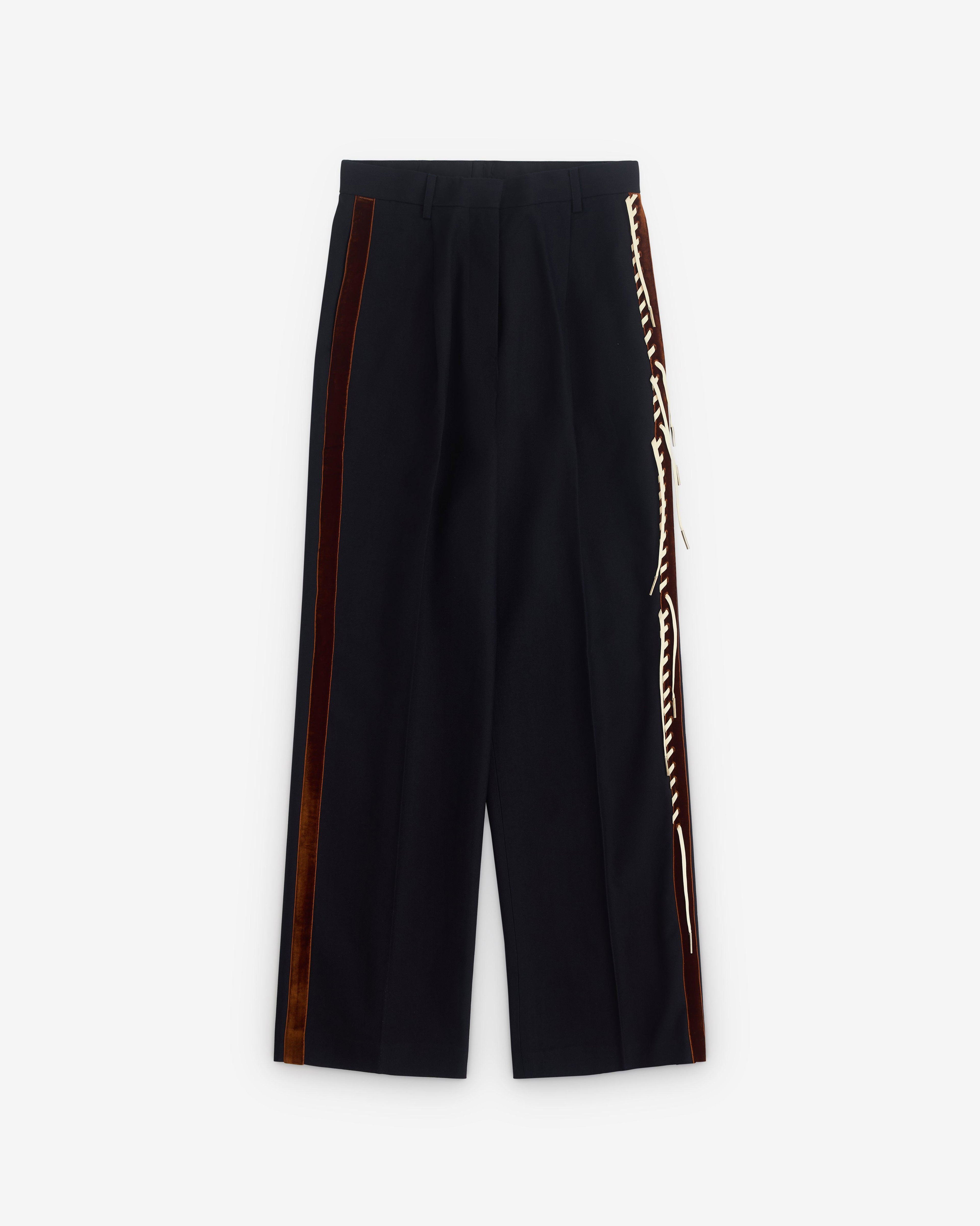 Dries Van Noten - Women’s Pleated Trousers - (Navy) by DRIES VAN NOTEN