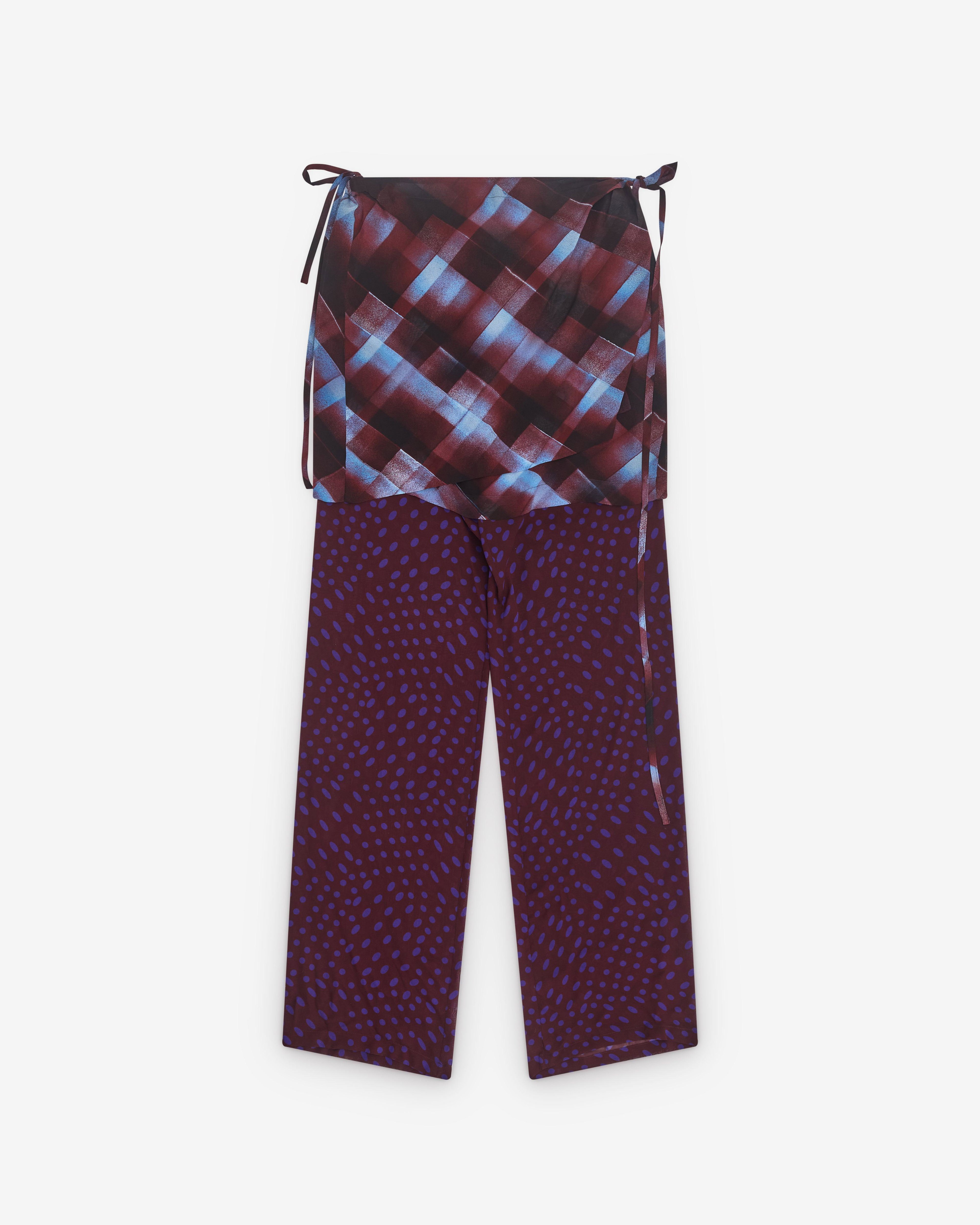 Dries Van Noten - Women’s Printed Skirt Pants - (Aubergine) by DRIES VAN NOTEN