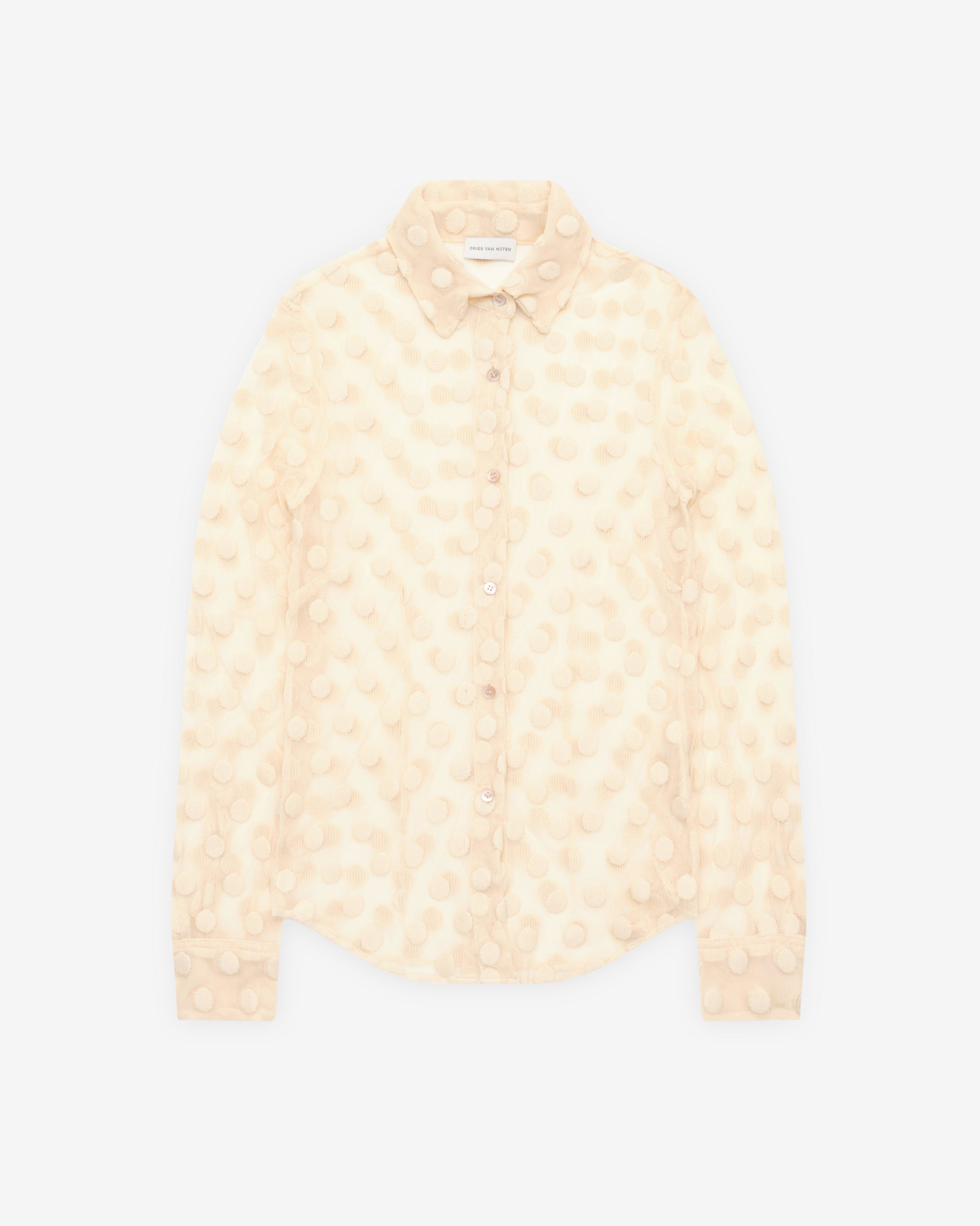 Dries Van Noten - Women's Sheer Shirt - (Ecru) by DRIES VAN NOTEN