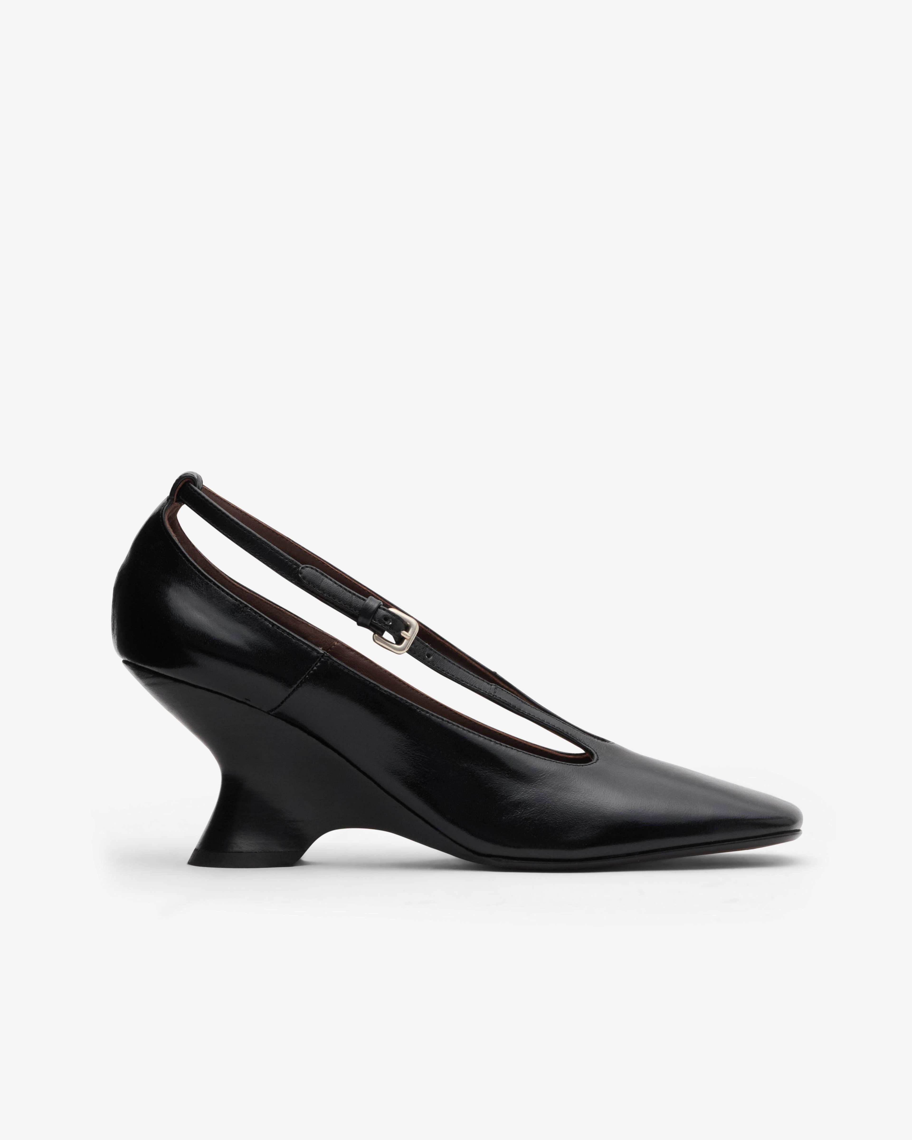 Dries Van Noten  - Women's Wedge Pumps - (Black) by DRIES VAN NOTEN