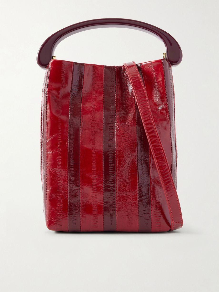Eel-effect leather shoulder bag by DRIES VAN NOTEN