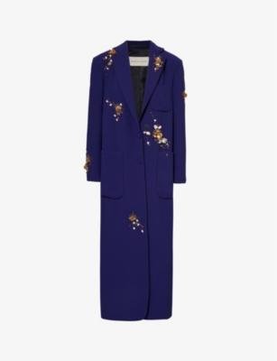 Embellished notch-lapel relaxed-fit woven coat by DRIES VAN NOTEN