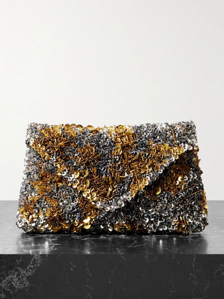 Embellished satin clutch by DRIES VAN NOTEN