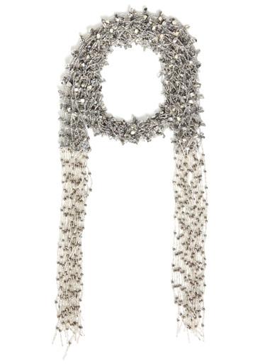 Fringed beaded scarf necklace by DRIES VAN NOTEN