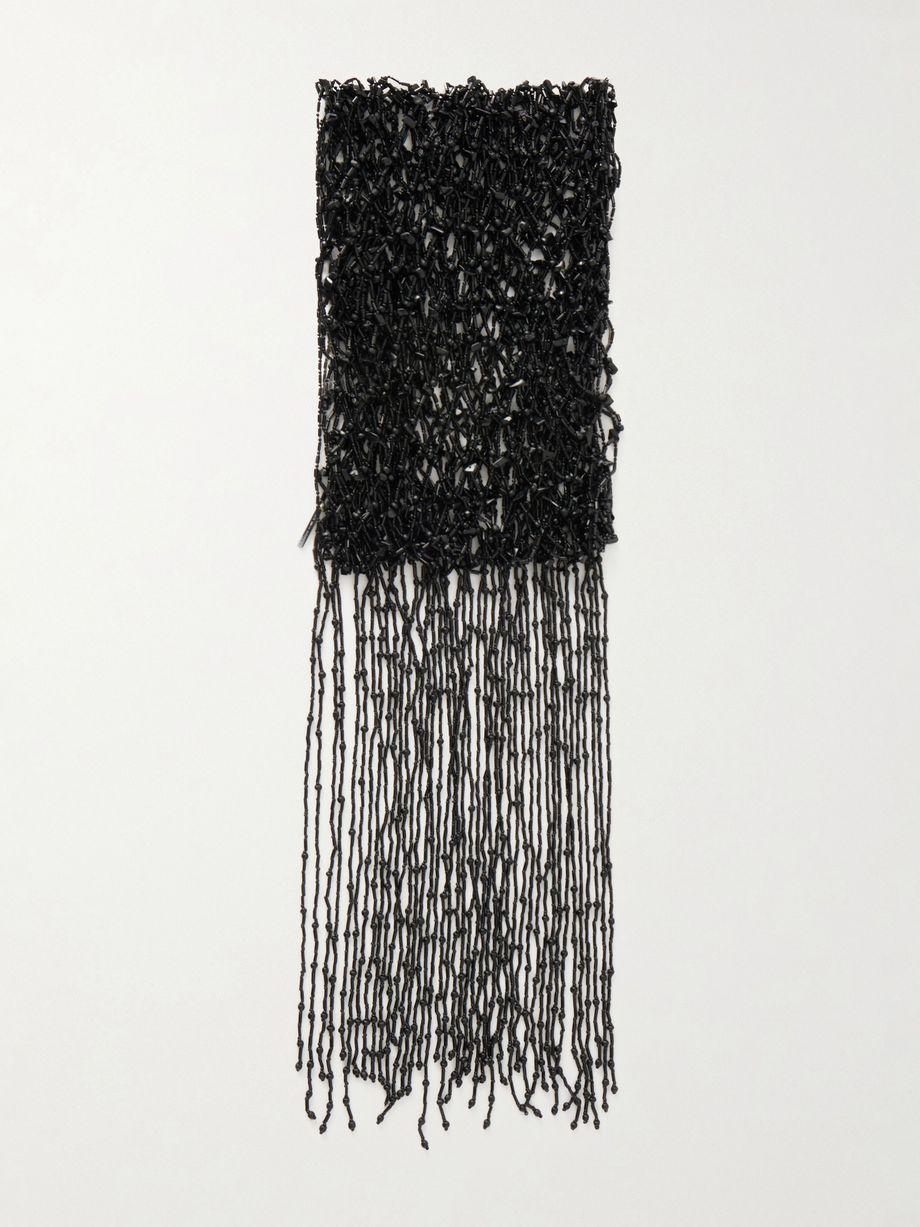Fringed embellished beaded scarf by DRIES VAN NOTEN