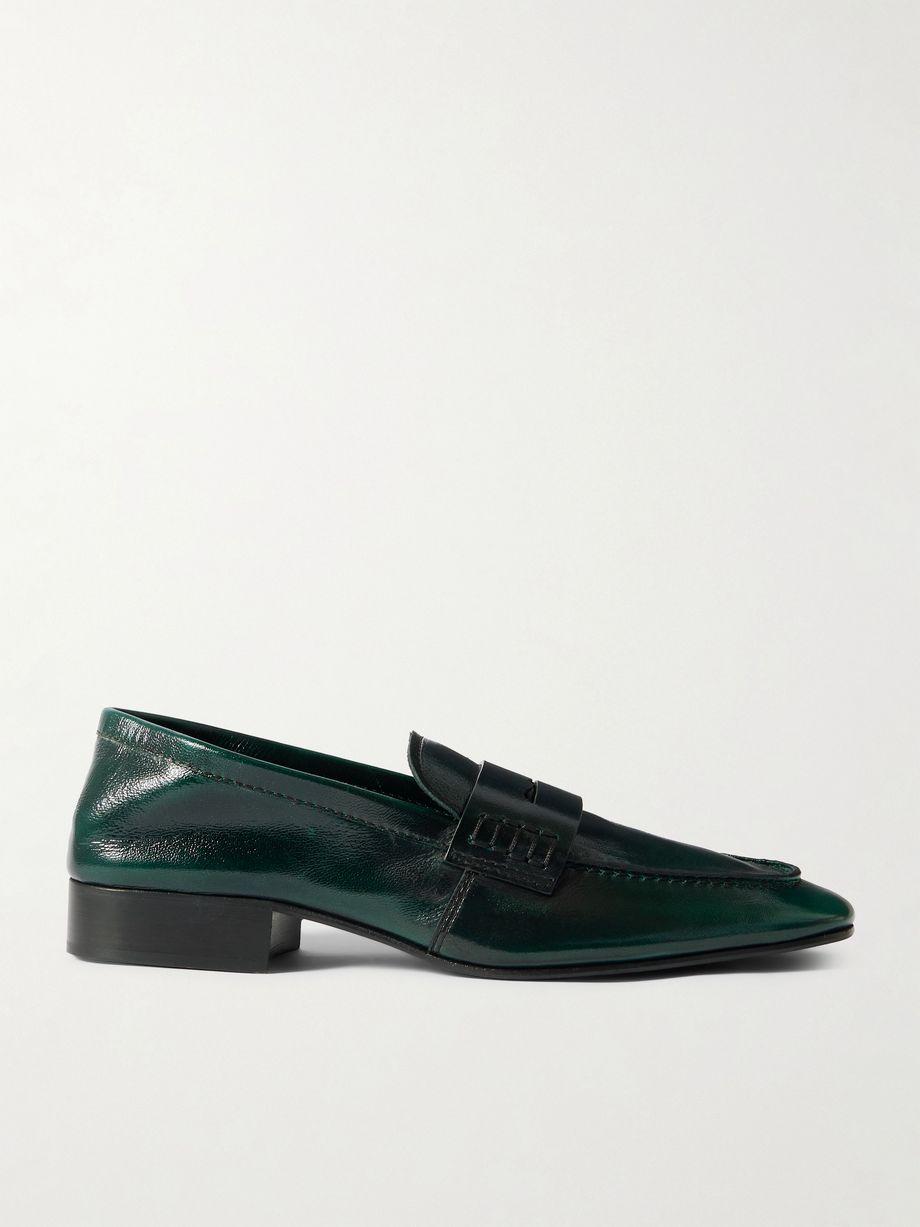 Glossed-leather penny loafers by DRIES VAN NOTEN