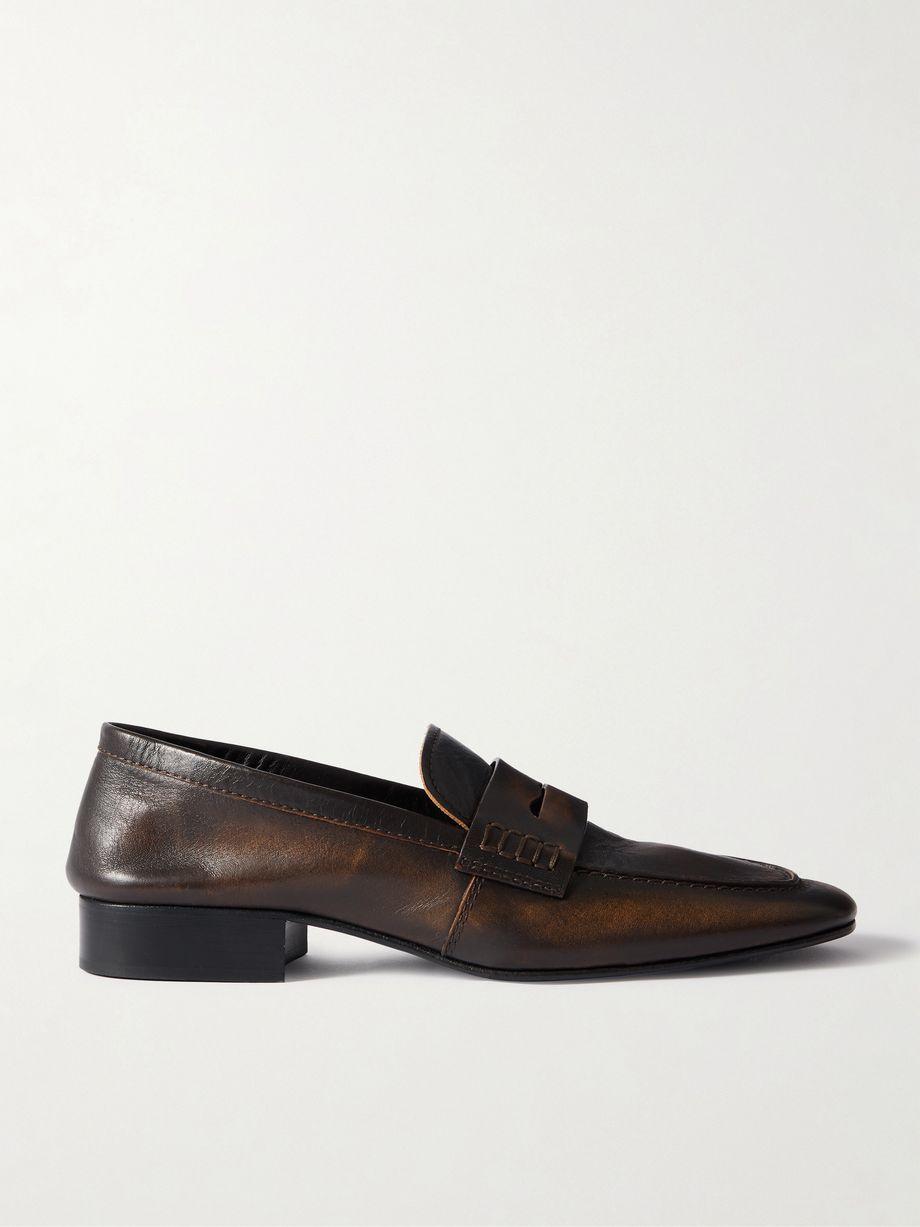 Glossed-leather penny loafers by DRIES VAN NOTEN