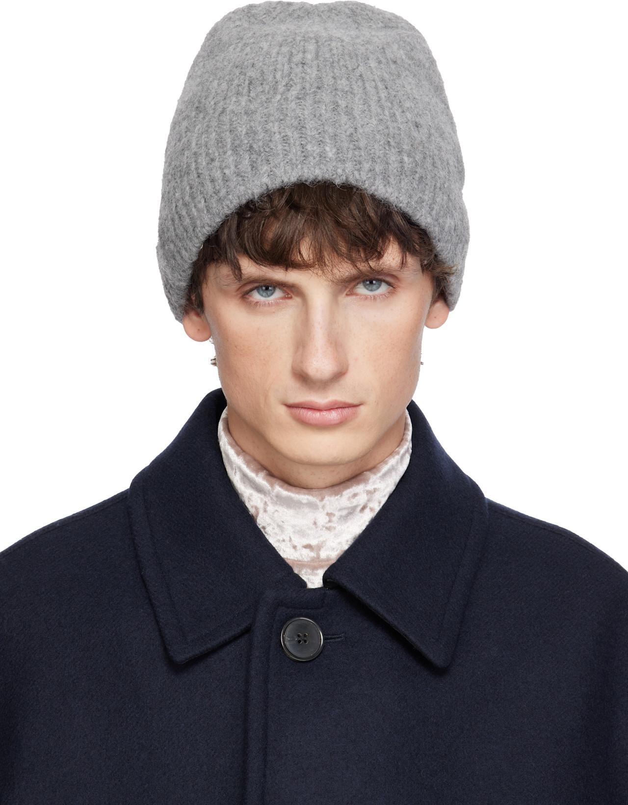Gray Alpaca Blend Beanie by DRIES VAN NOTEN