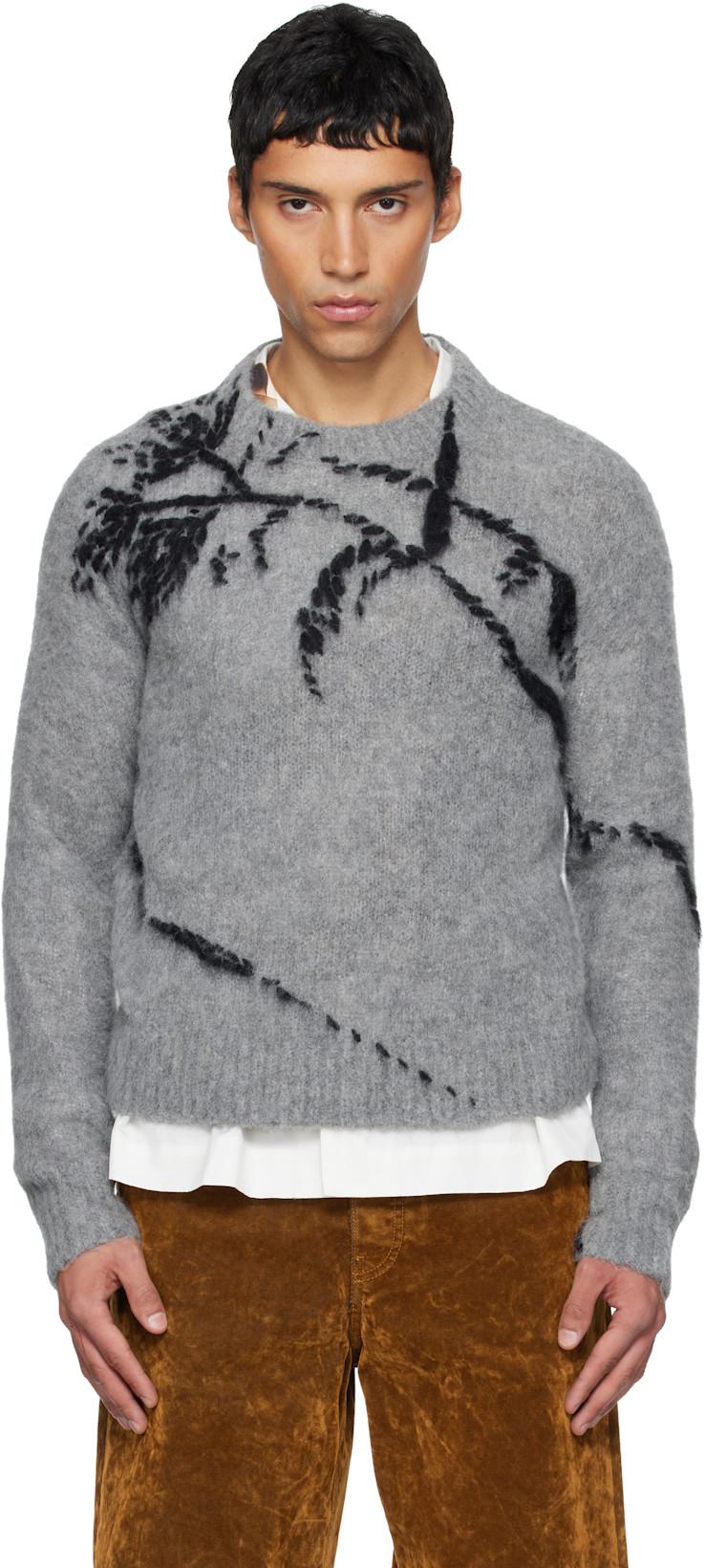 Gray Alpaca Sweater by DRIES VAN NOTEN