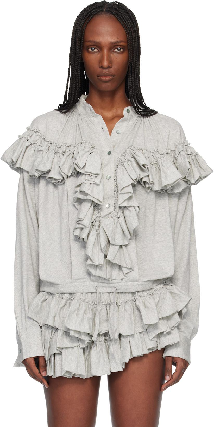 Gray Blouse by DRIES VAN NOTEN