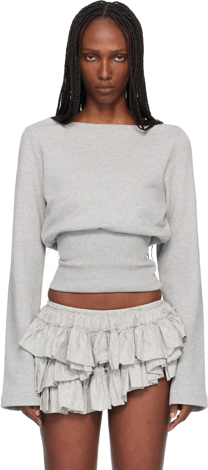 Gray Boat Neck T-shirt by DRIES VAN NOTEN