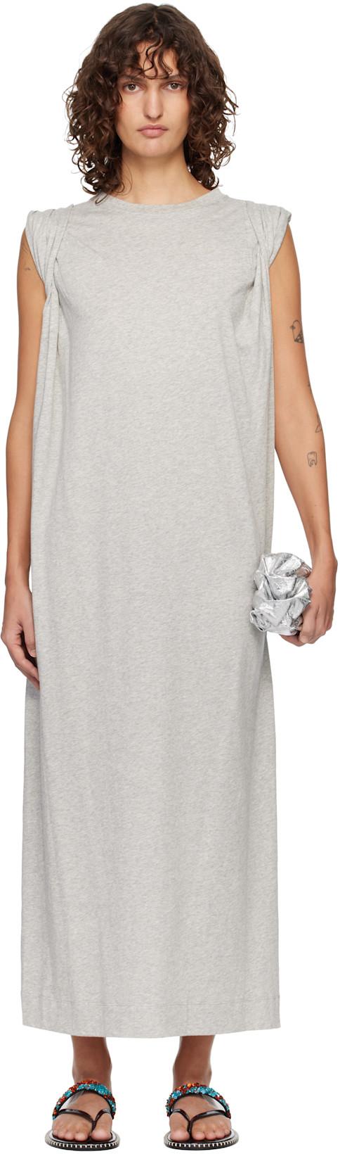 Gray Loose T-shirt Maxi Dress by DRIES VAN NOTEN