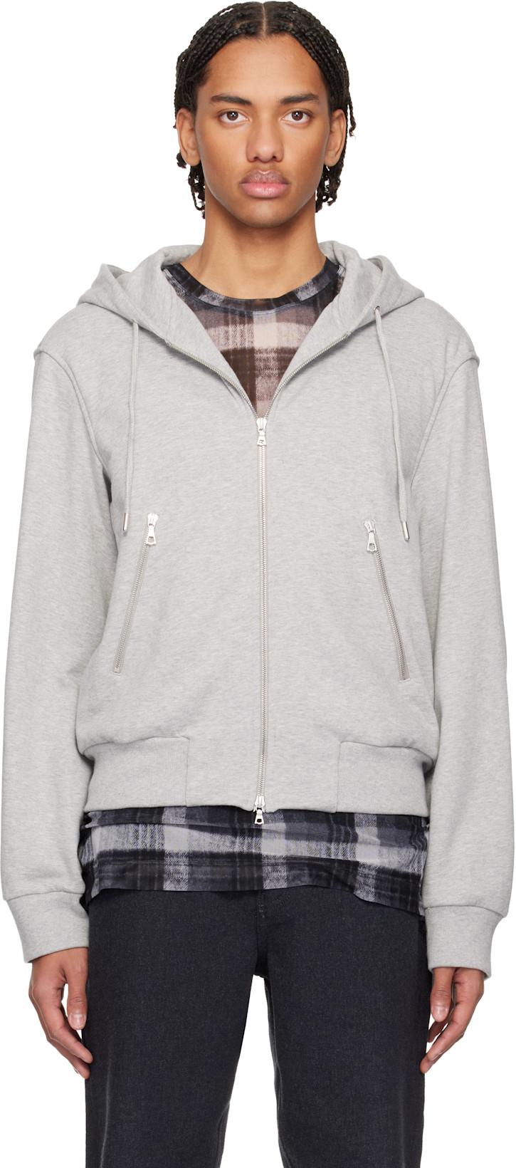 Gray Loose Zipped Hoodie by DRIES VAN NOTEN