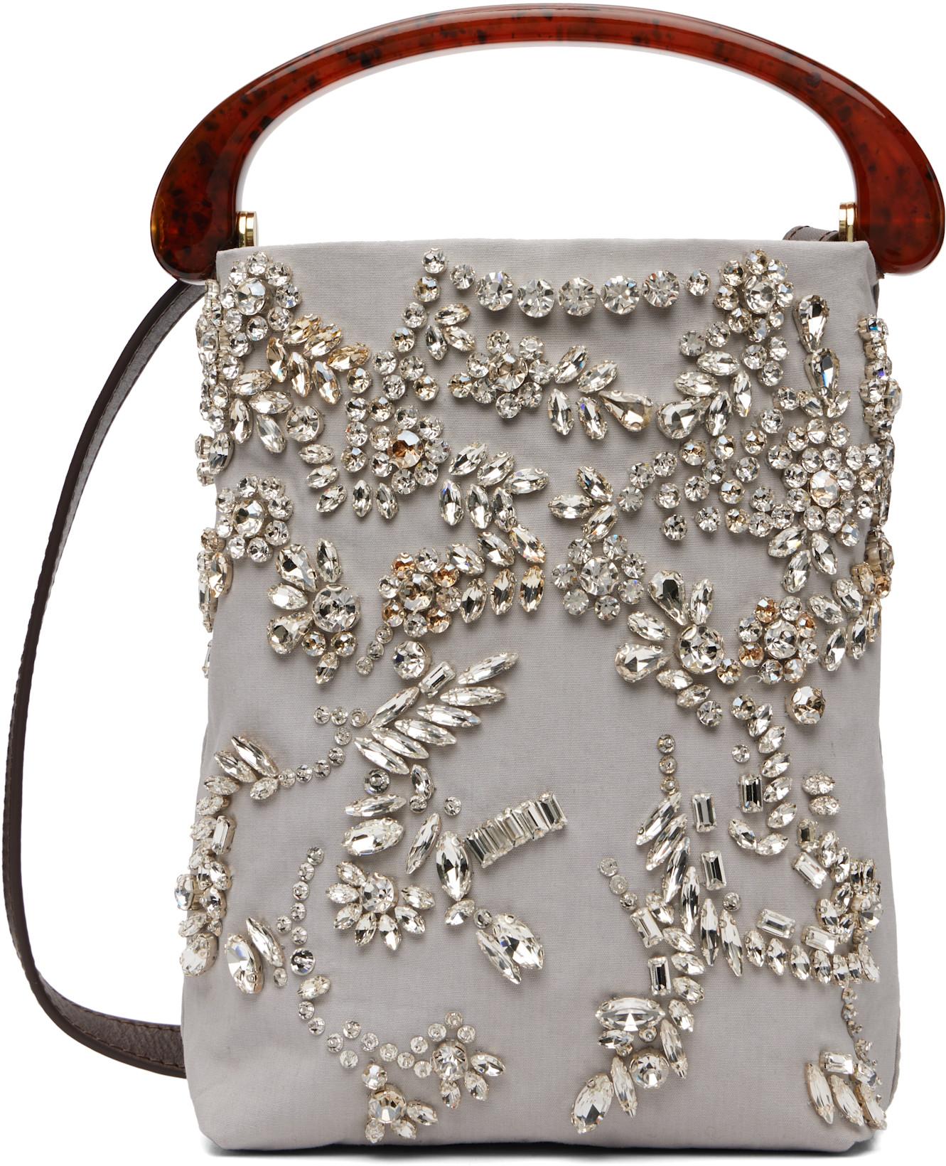 Gray Micro Embellished Bag by DRIES VAN NOTEN