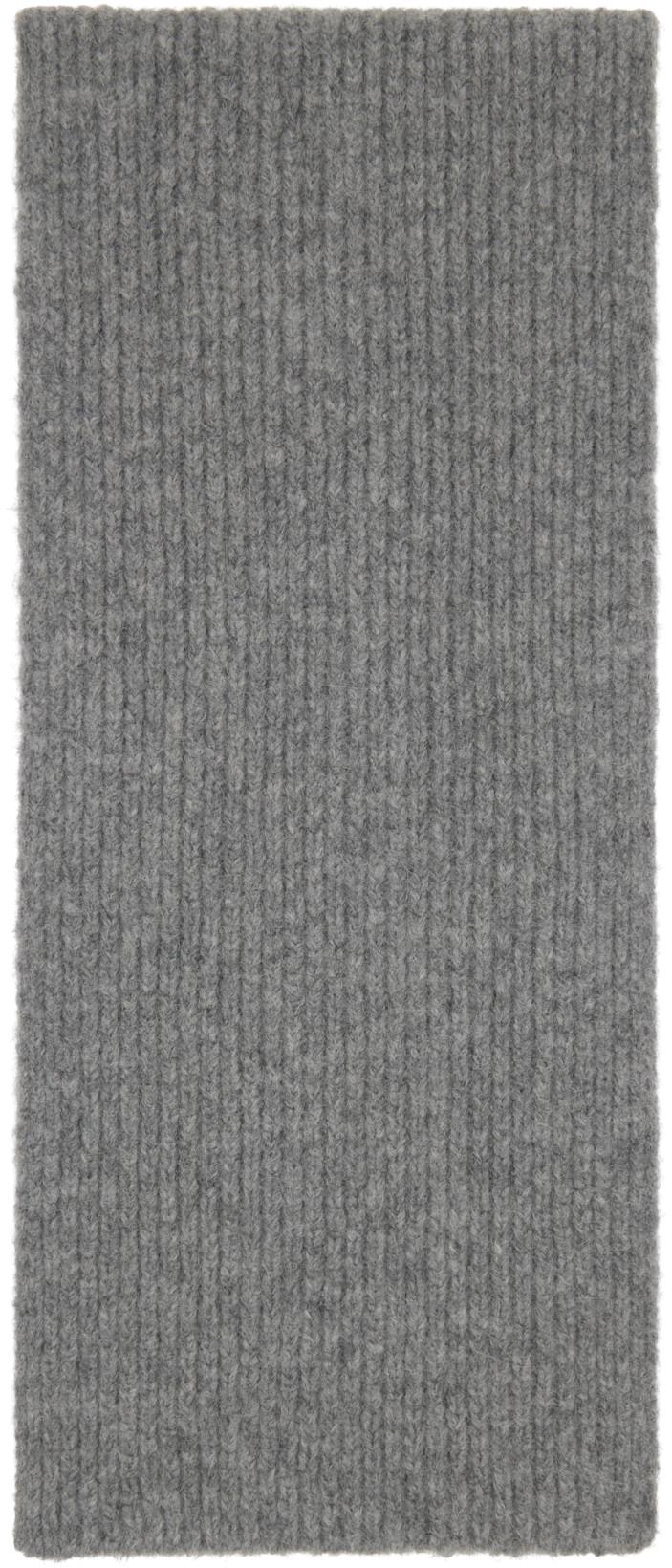 Gray Wool Scarf by DRIES VAN NOTEN