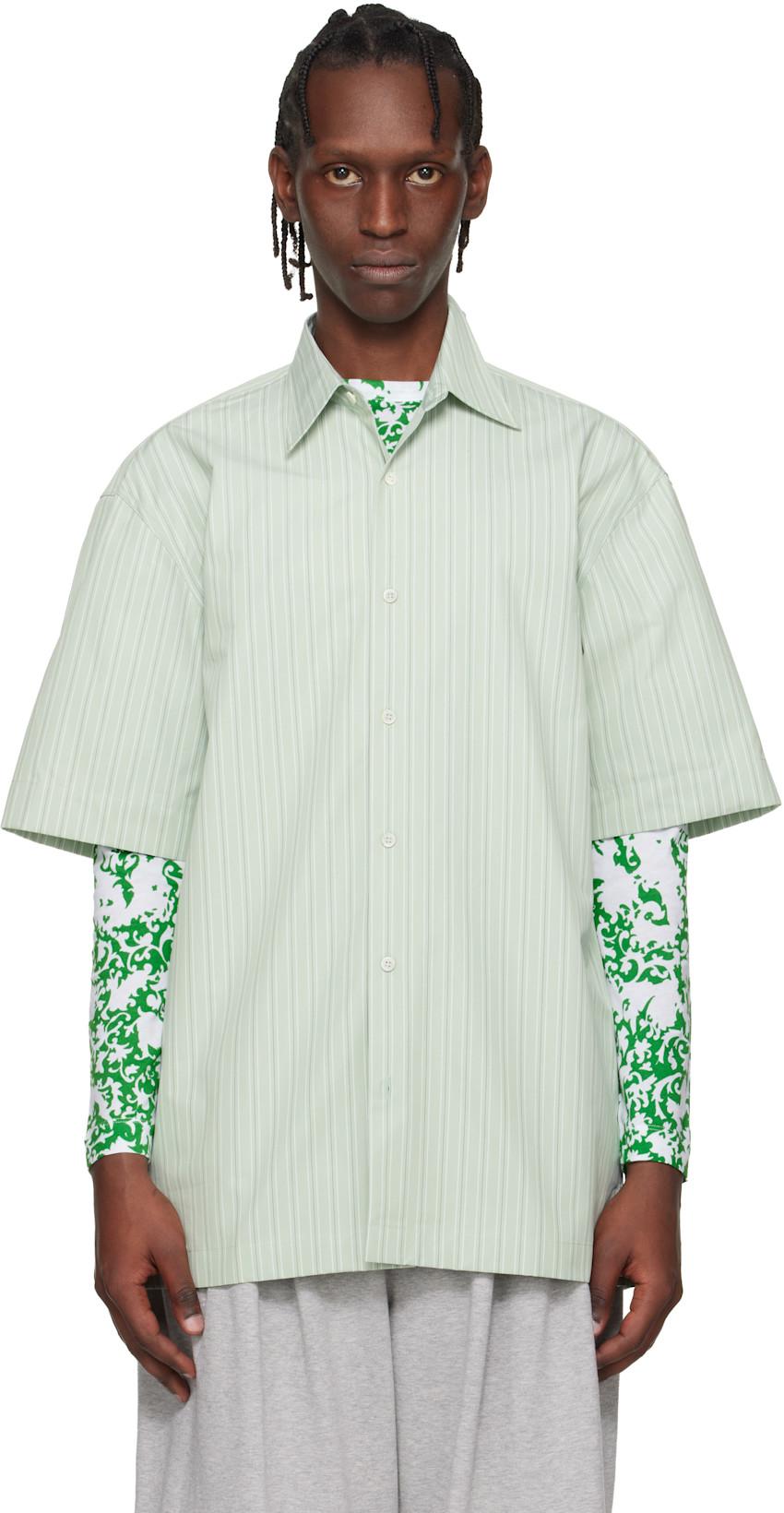 Green Striped Shirt by DRIES VAN NOTEN