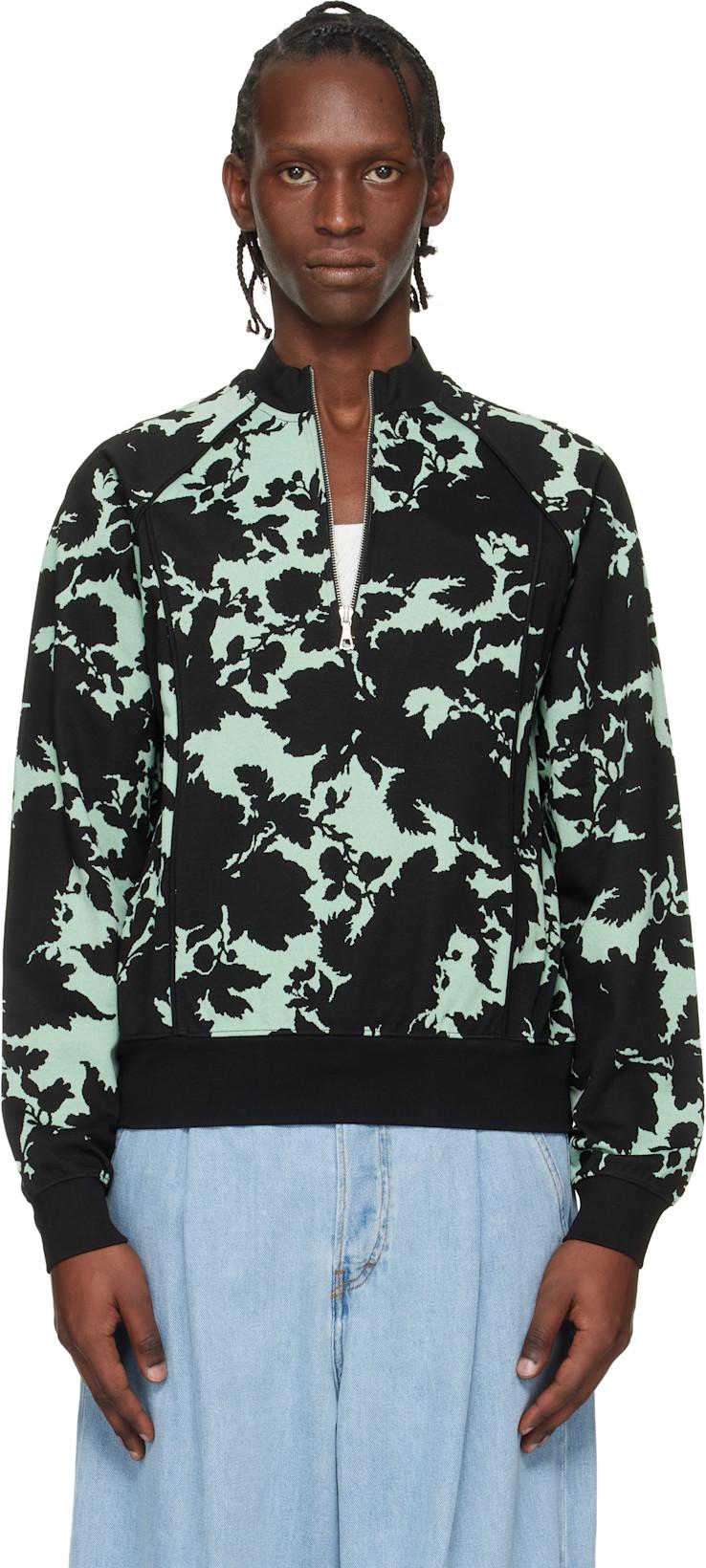 Green & Black Jacquard Track Jacket by DRIES VAN NOTEN