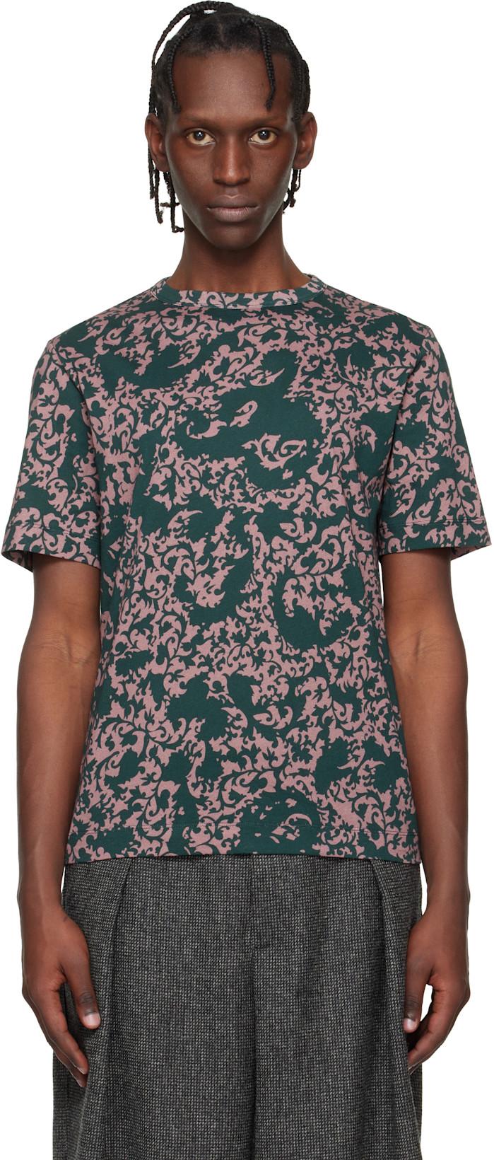 Green & Pink Floral T-shirt by DRIES VAN NOTEN