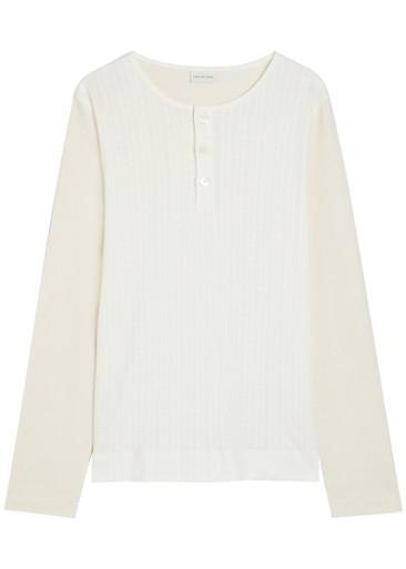 Hebton Henley pointelle cotton top by DRIES VAN NOTEN