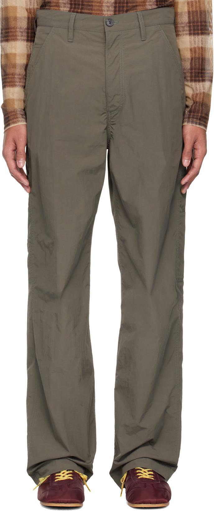 Khaki Crinkle Cargo Pants by DRIES VAN NOTEN