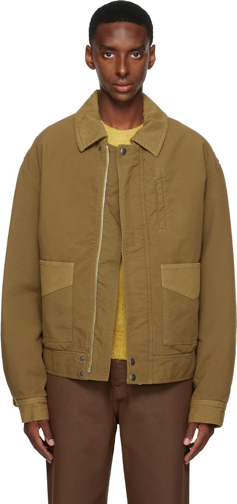 Khaki Insulated Jacket by DRIES VAN NOTEN